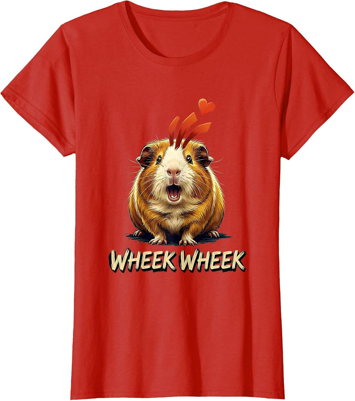 Heavy Tailless Guinea Pig Cute Animal Lover Humor T-Shirt - Red