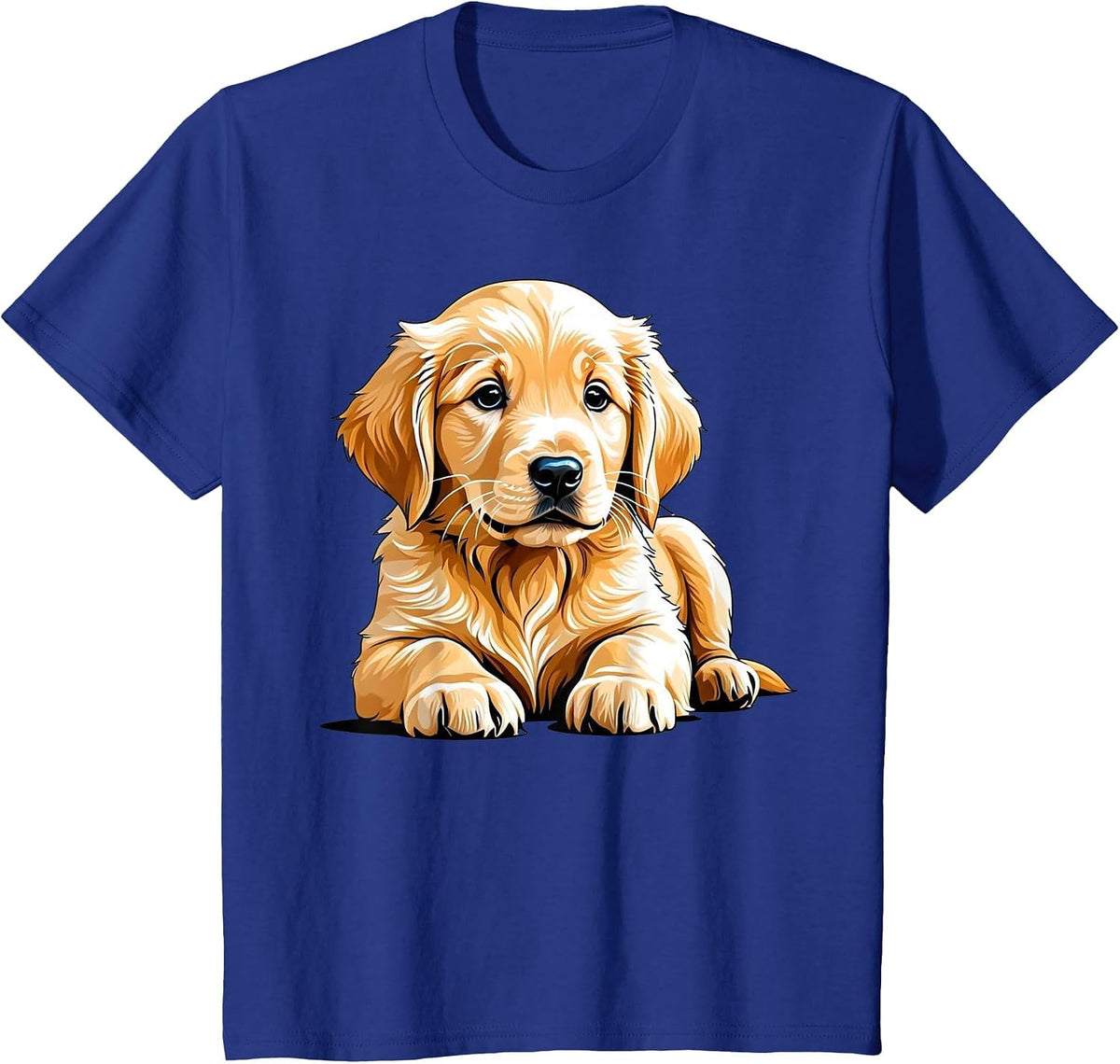 Golden Retriever Dog Puppy Graphic T-Shirt - Royal Blue