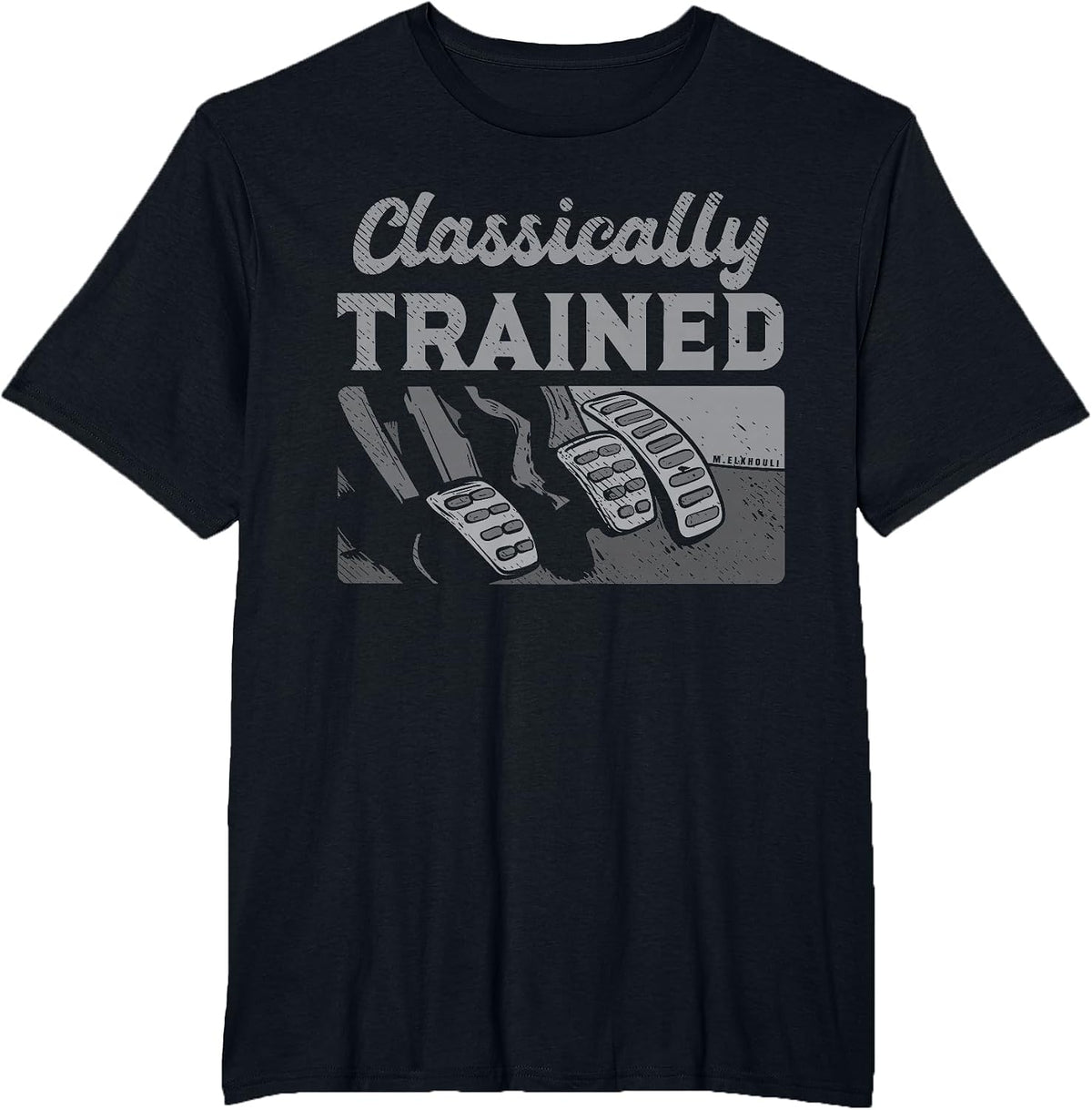Racing Three Pedals Classically Trained Manual Transmission T-Shirt - Black