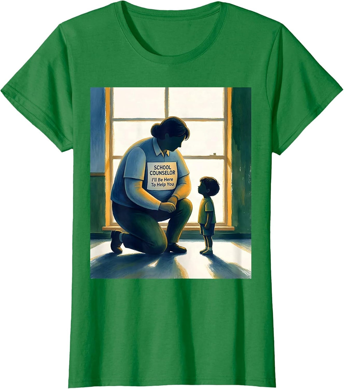 Women's School Counselor I’ll Be Here To Help You Funny T-Shirt - Kelly Green