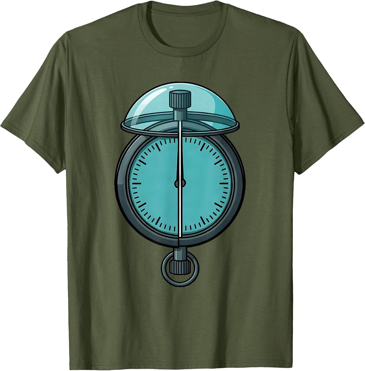 Sealed Stopwatch Exploded View Physical Therapy Rehab Team T-Shirt - Olive Green