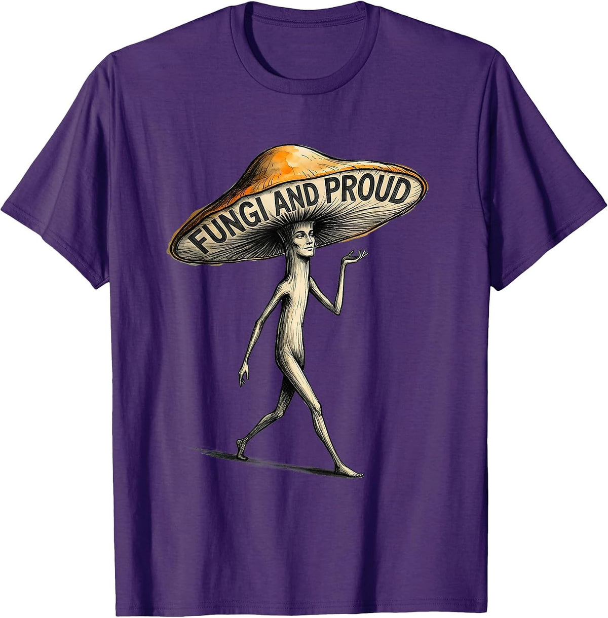 Fungi and Proud Mushroom Lover Design T-Shirt - Purple