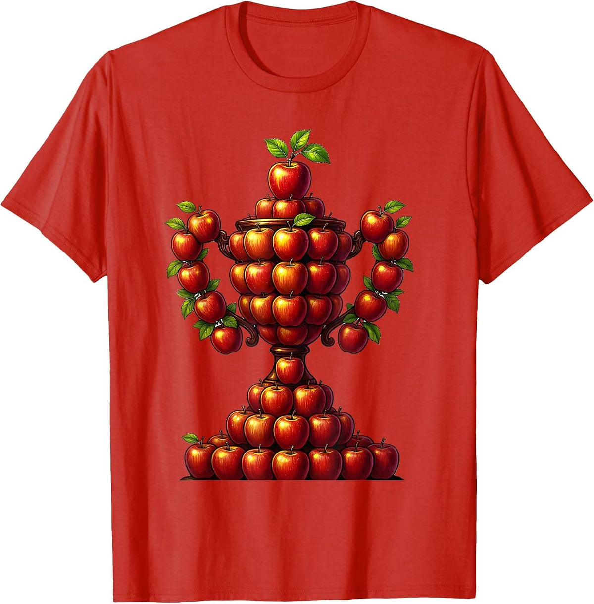 Men's Sped Teacher Apple Trophy Graphic Tee T-Shirt - Red