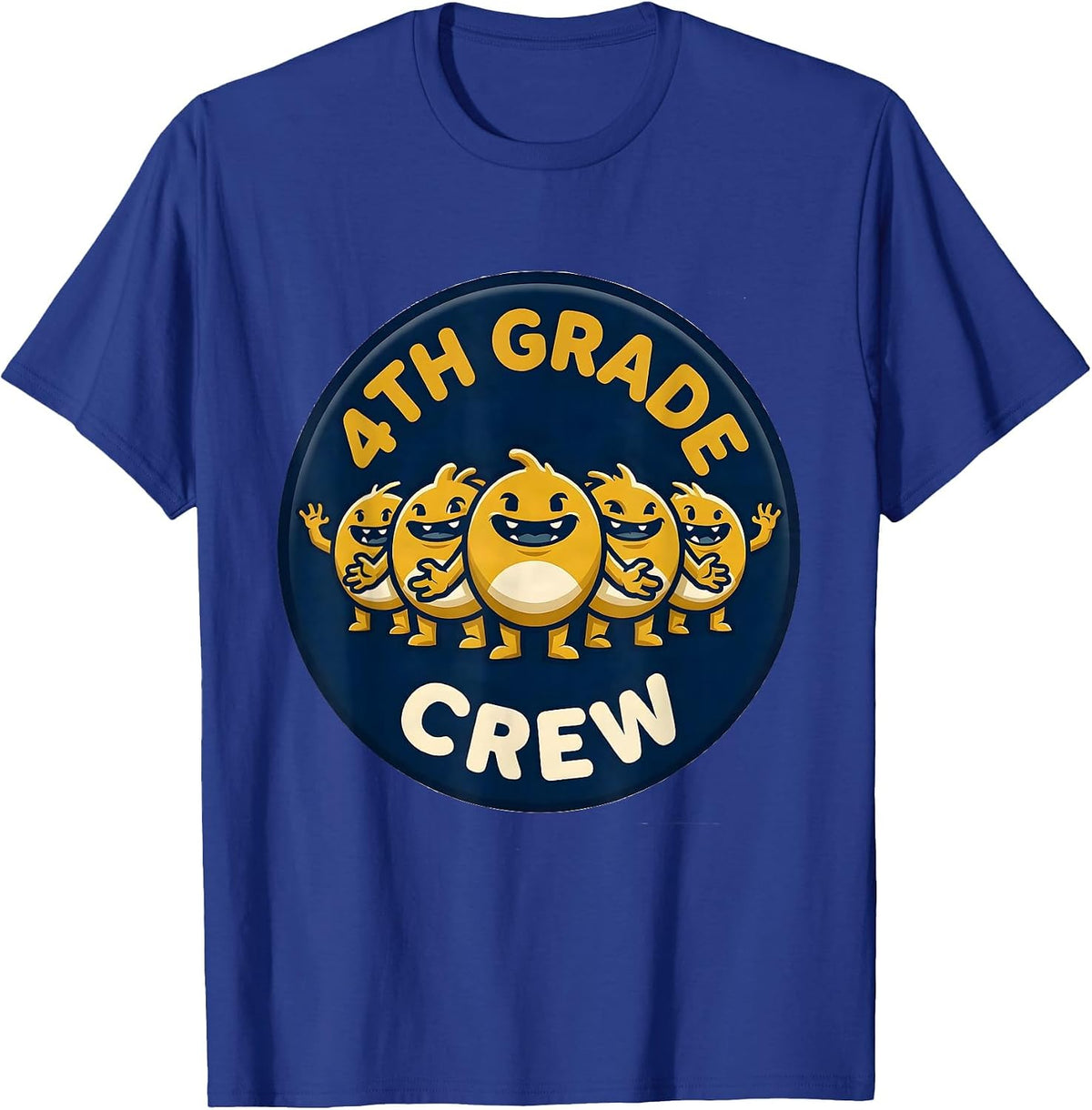 Men's 4th Grade Crew Funny Teacher Back To School Crew T-Shirt - Royal Blue