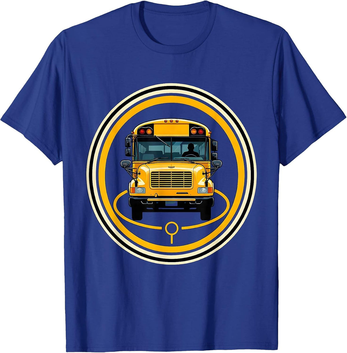 School Bus Driver Emblem Novelty Costume T-Shirt - Royal Blue