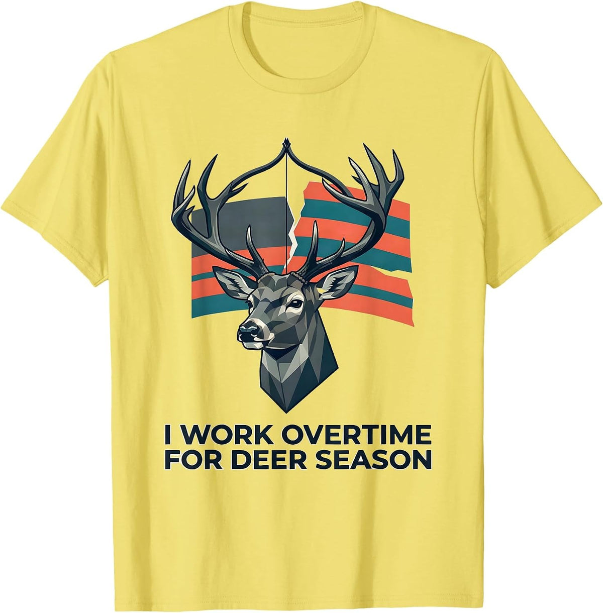 Men's I Work Overtime For Deer Season Funny Hunting Dad Gift T-Shirt - Lemon Yellow