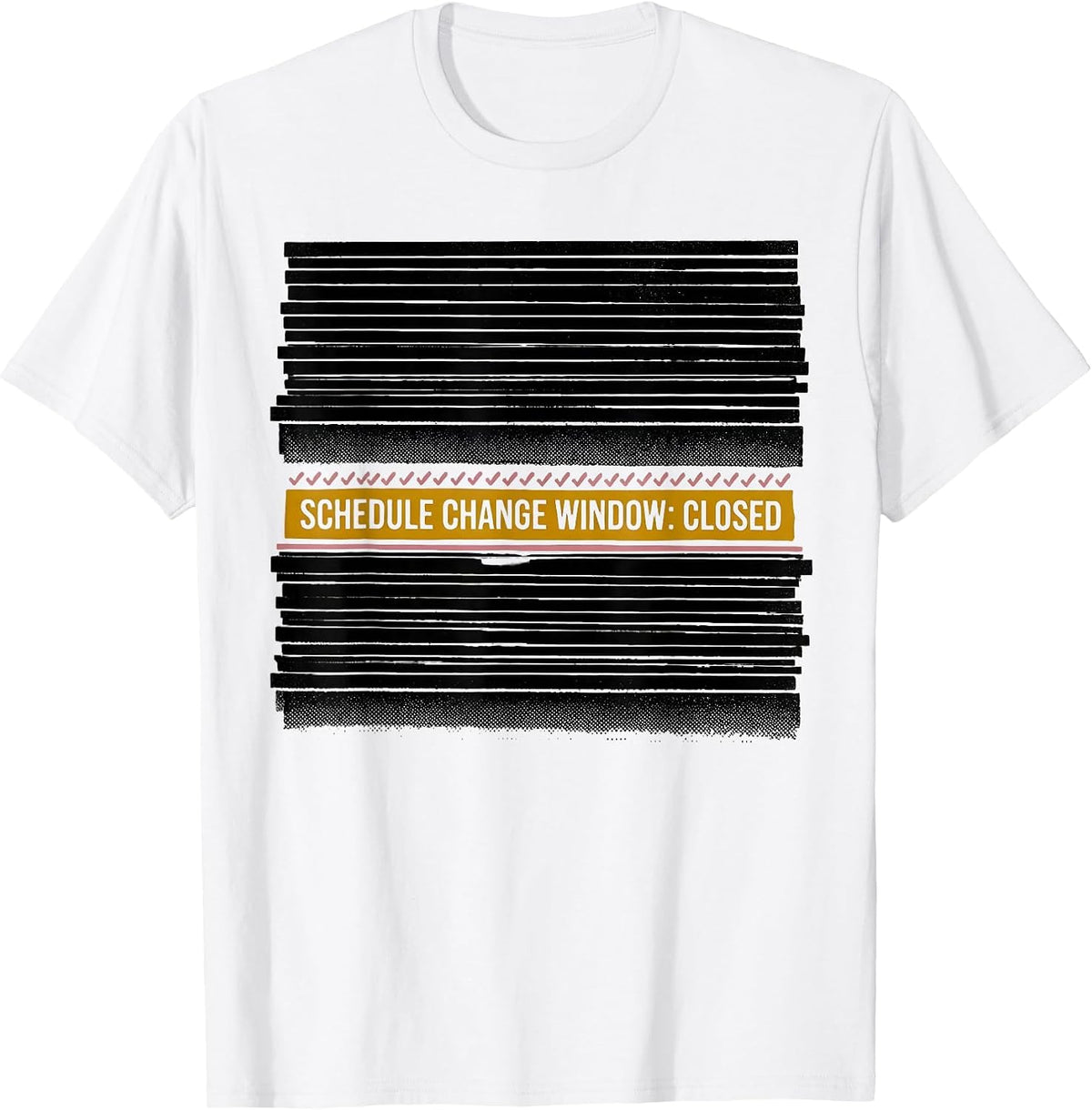 Men's Schedule Change Window: Closed Groovy School Counselor Back T-Shirt - White