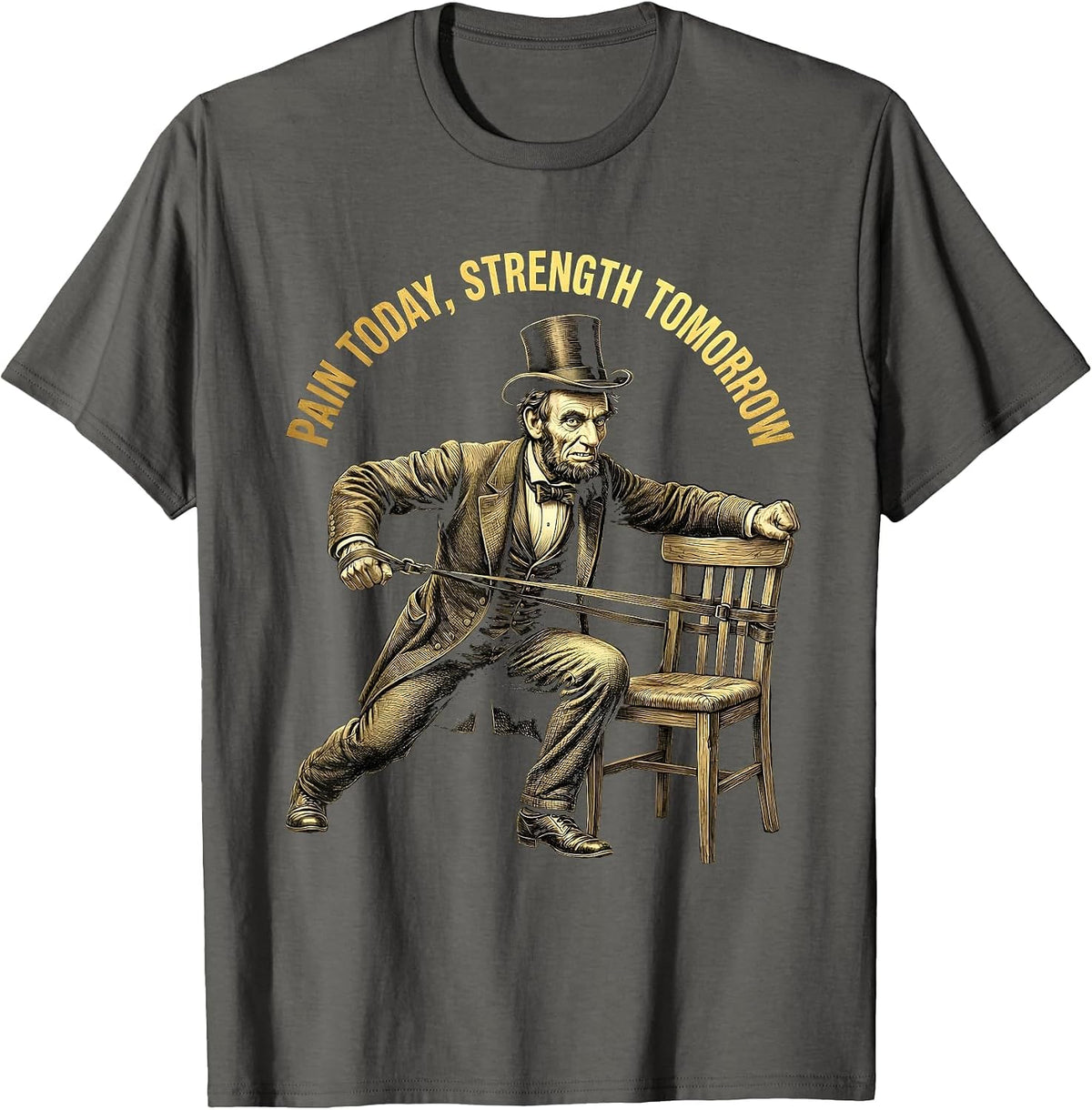 Pain Today Strength Tomorrow Physical Therapy T-Shirt - Asphalt Grey