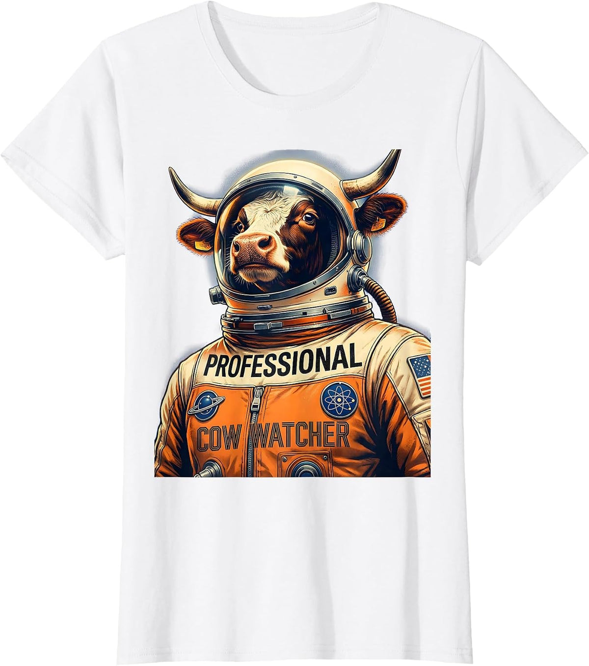 Professional Cow Watcher Funny Cattle Design T-Shirt - White