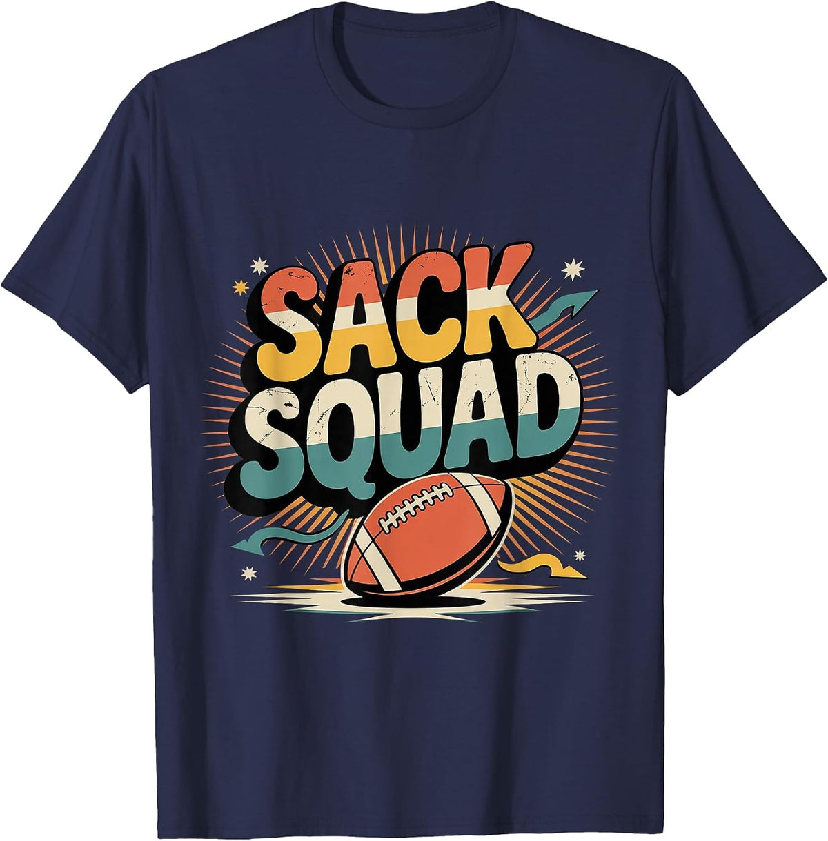Sack Squad Defensive Football Lineman Team ||- T-Shirt - Navy Blue
