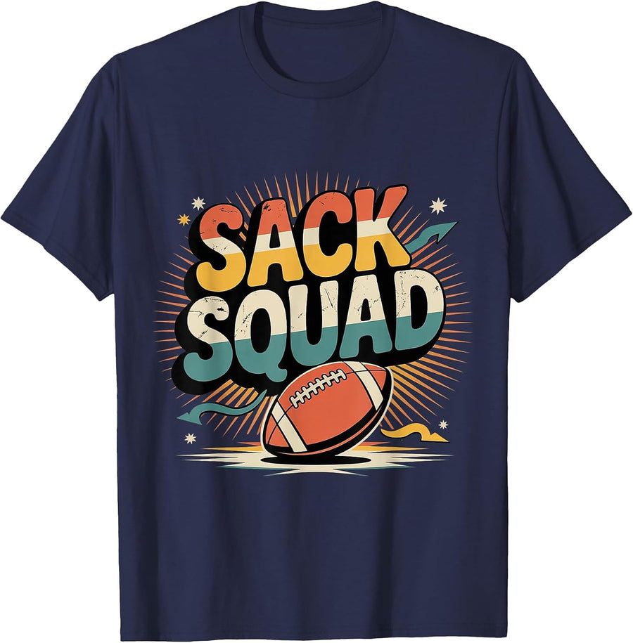 Sack Squad Defensive Football Lineman Team ||- T-Shirt - Navy Blue