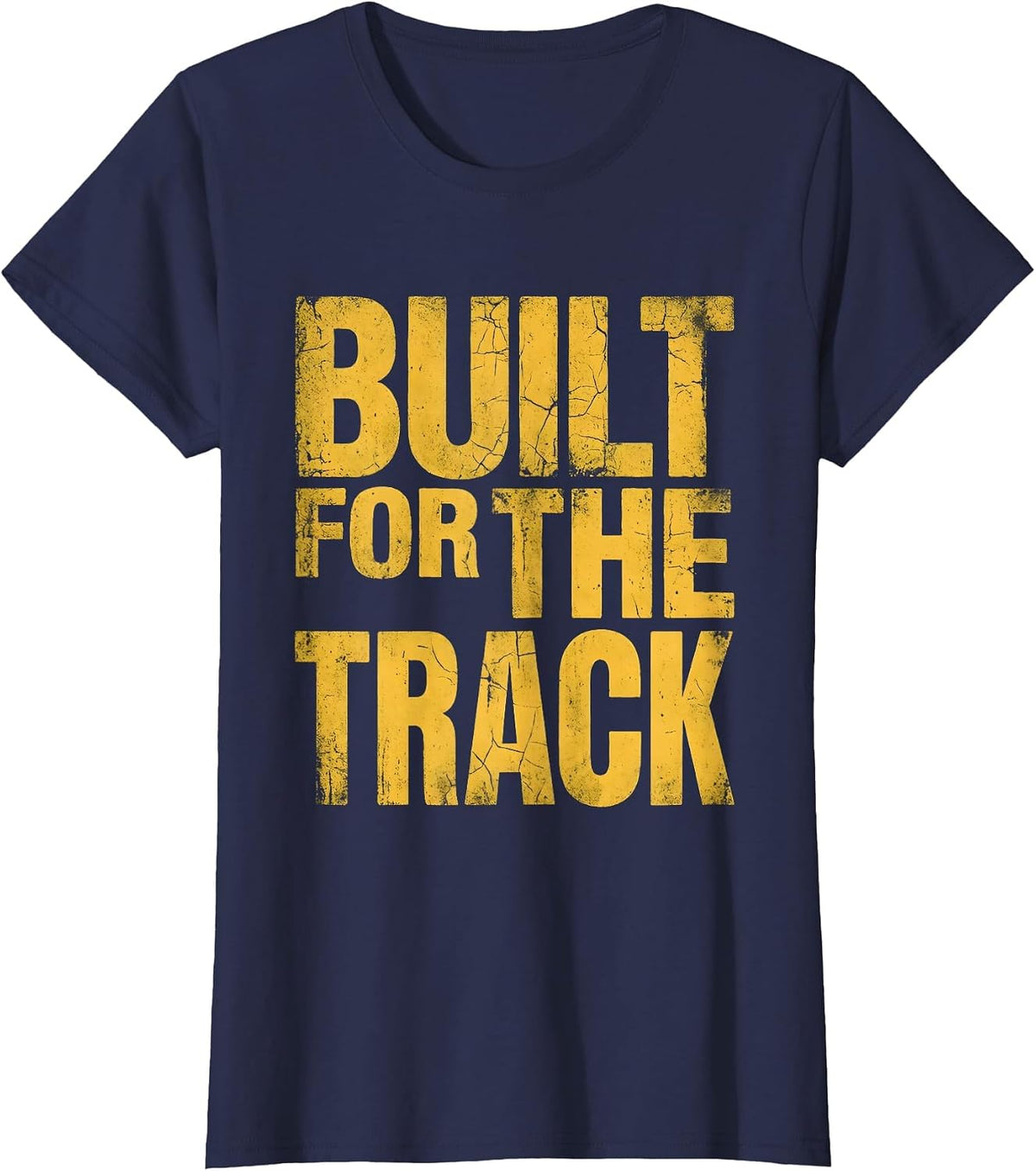Women's Built for the Track Racing Graphic Design T-Shirt - Navy Blue