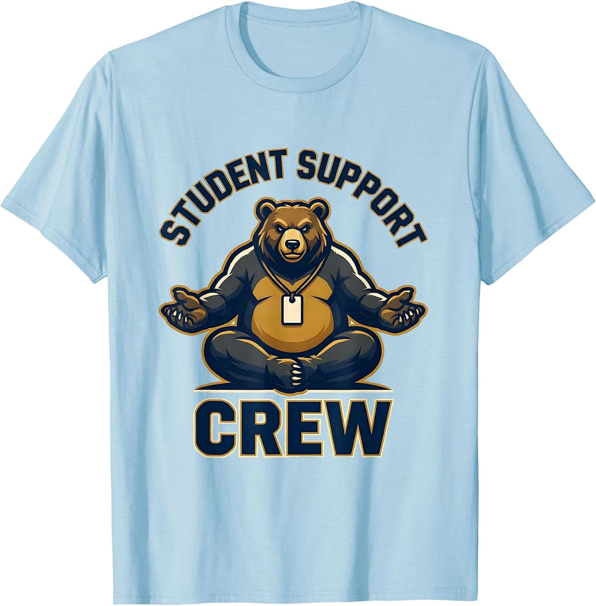 Men's Student Support Crew Groovy Retro School Counselor T-Shirt - Baby Blue