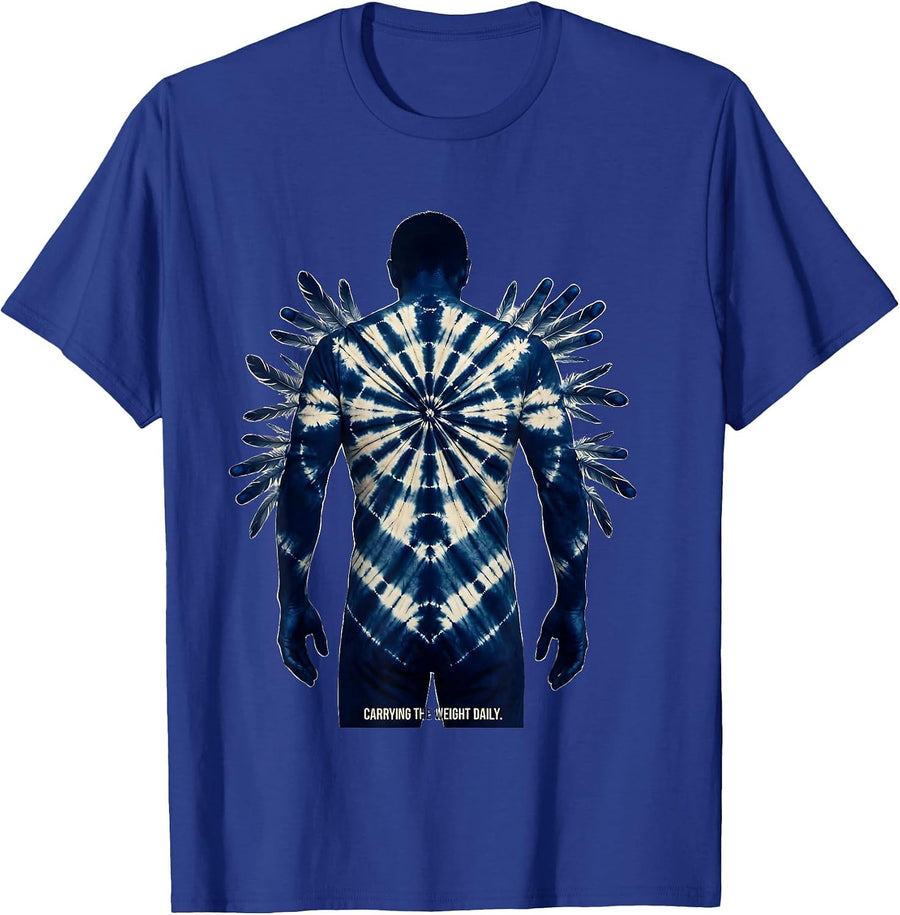 Carrying the Weight Daily Anxiety Awareness Design T-Shirt - Royal Blue