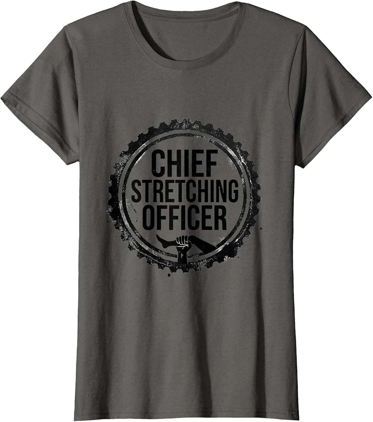 Women's Chief Stretching Officer Funny Physical Therapist PT Gift T-Shirt - Asphalt Grey