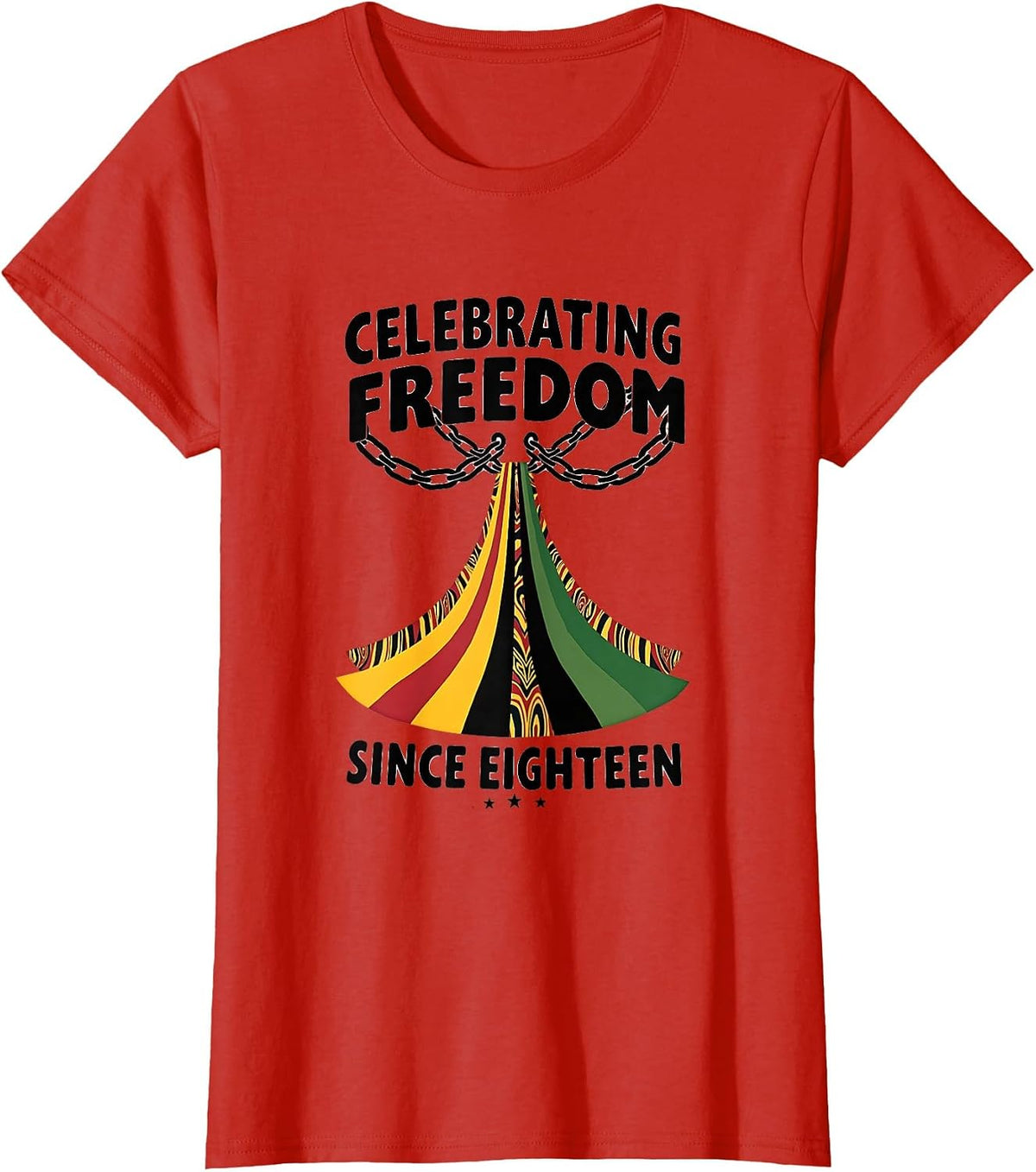 Celebrating Freedom Since Eighteen Juneteenth T-Shirt - Red