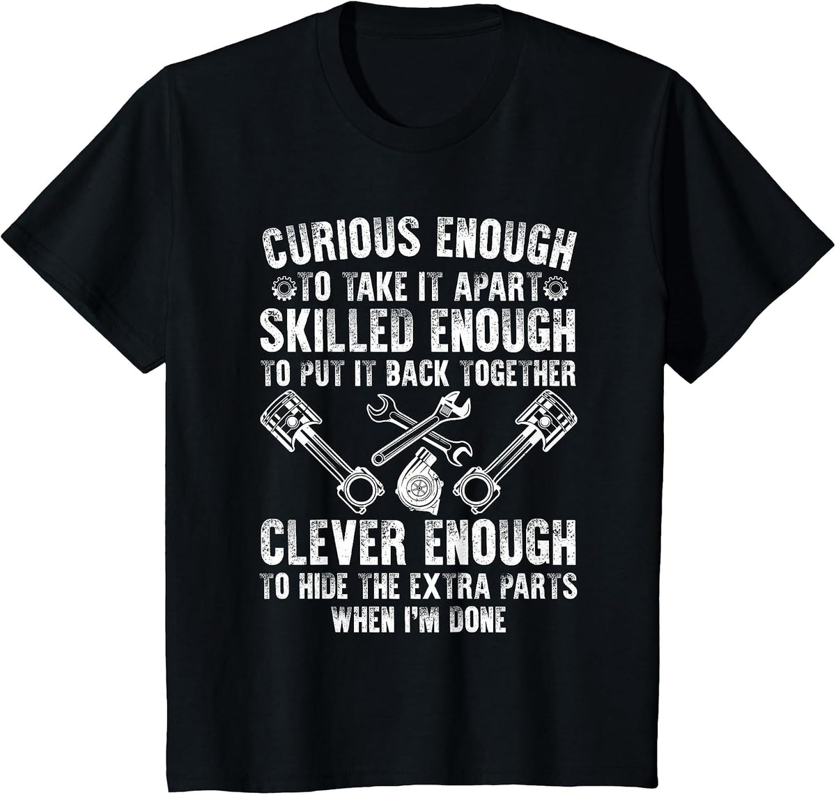 Cute Mechanic for Men Boys Motorcycle Auto Mechanic Garage T-Shirt - Black