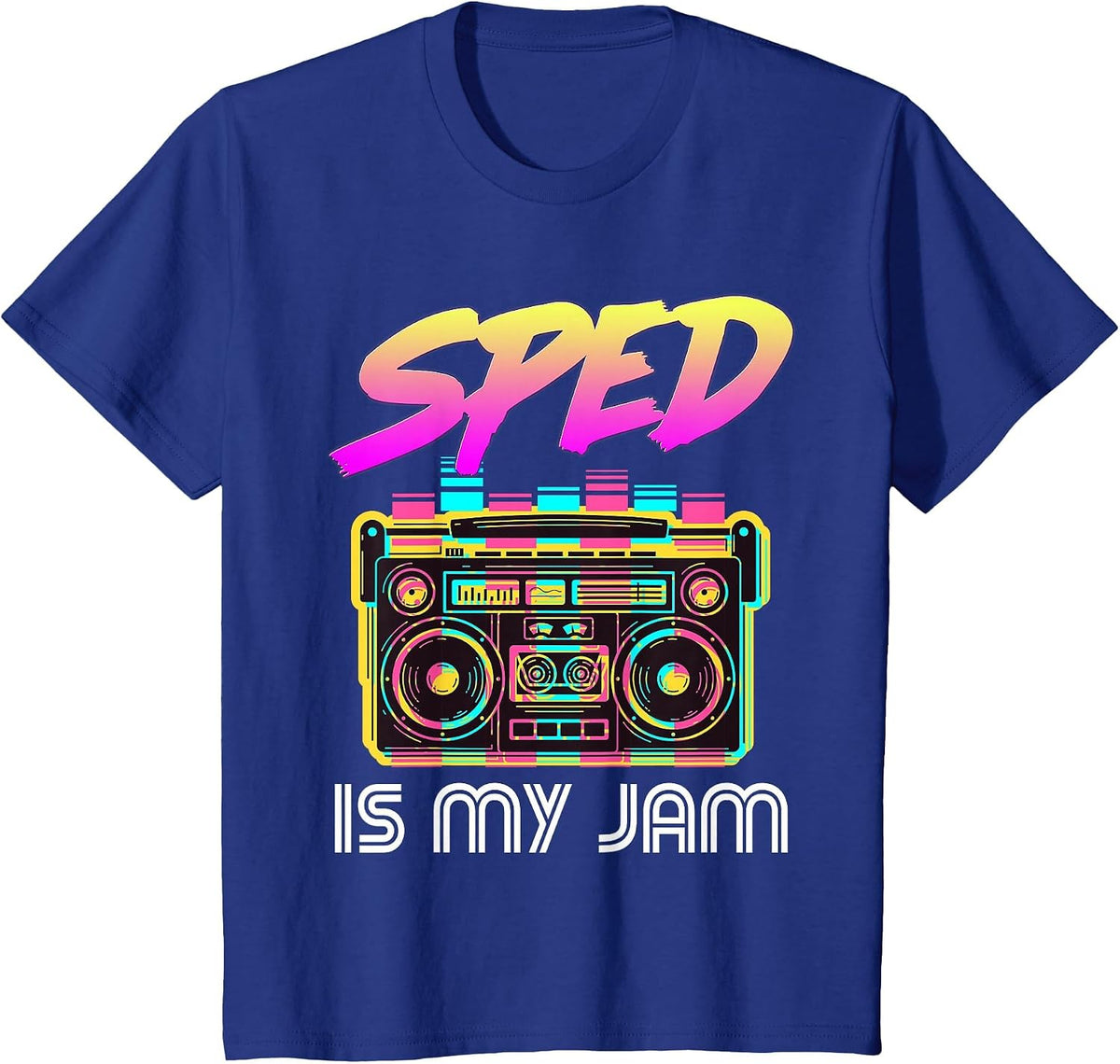 Back to School Retro SPED is My Jam 80s Teacher Boombox T-Shirt - Royal Blue