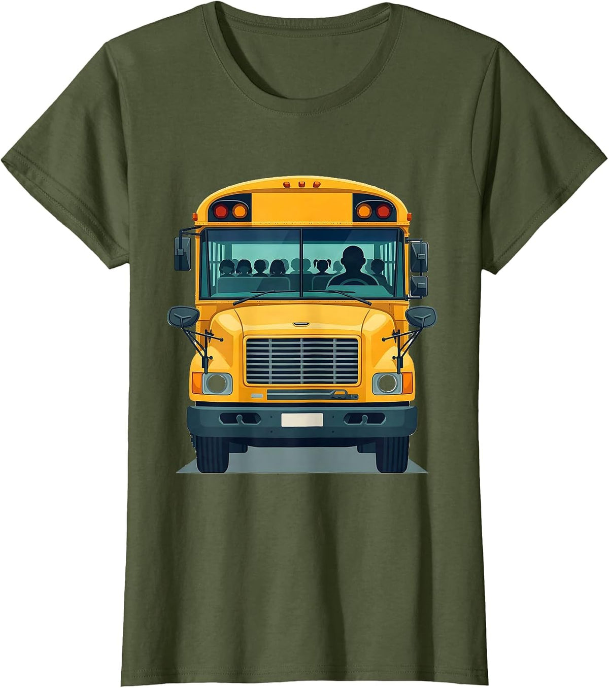 Women's School Bus Driver Funny Appreciation Gift for Drivers T-Shirt - Olive Green