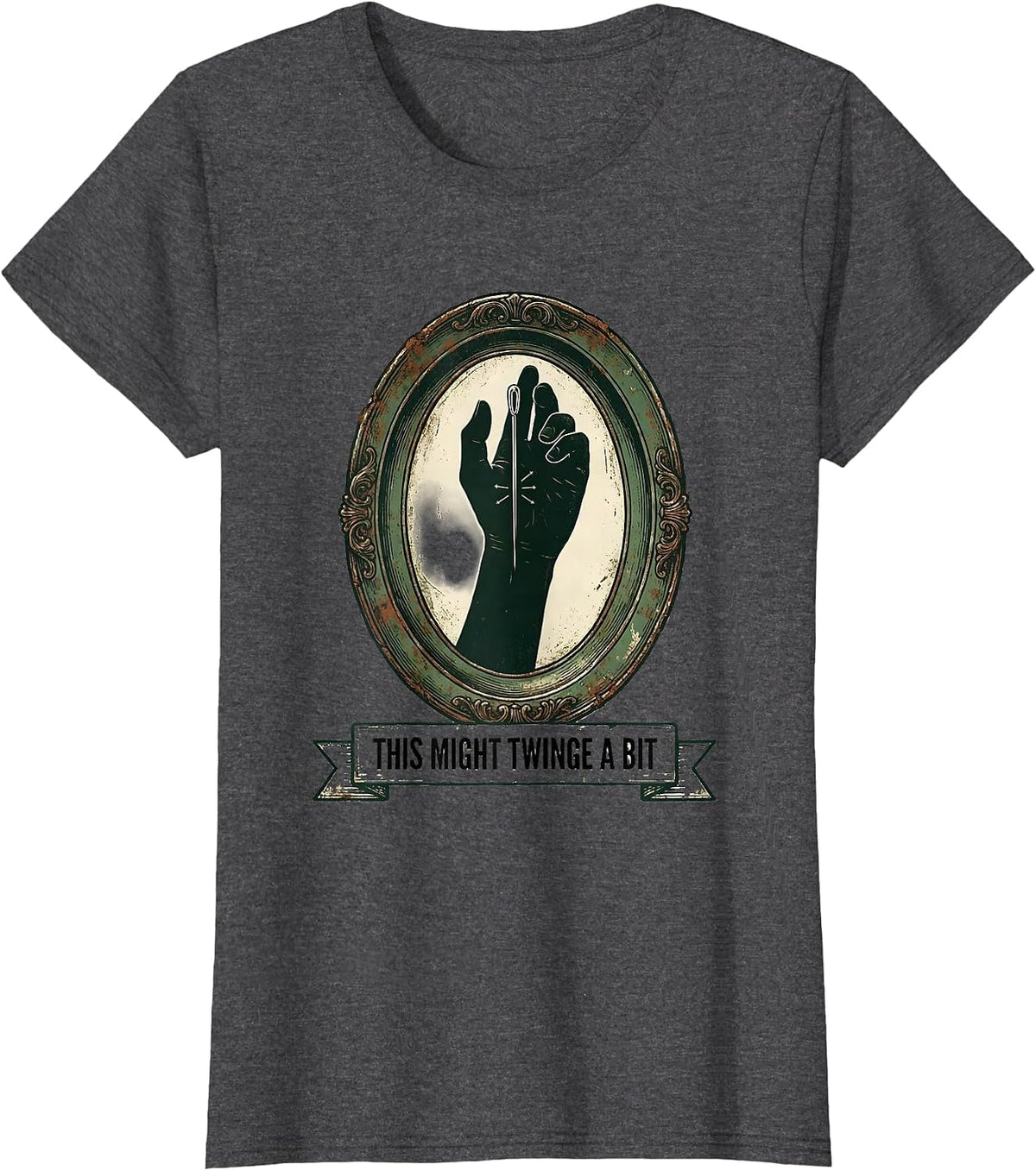 Women's This Might Twinge A Bit Vintage Chiropractor Physical T-Shirt - Dark Heather Grey