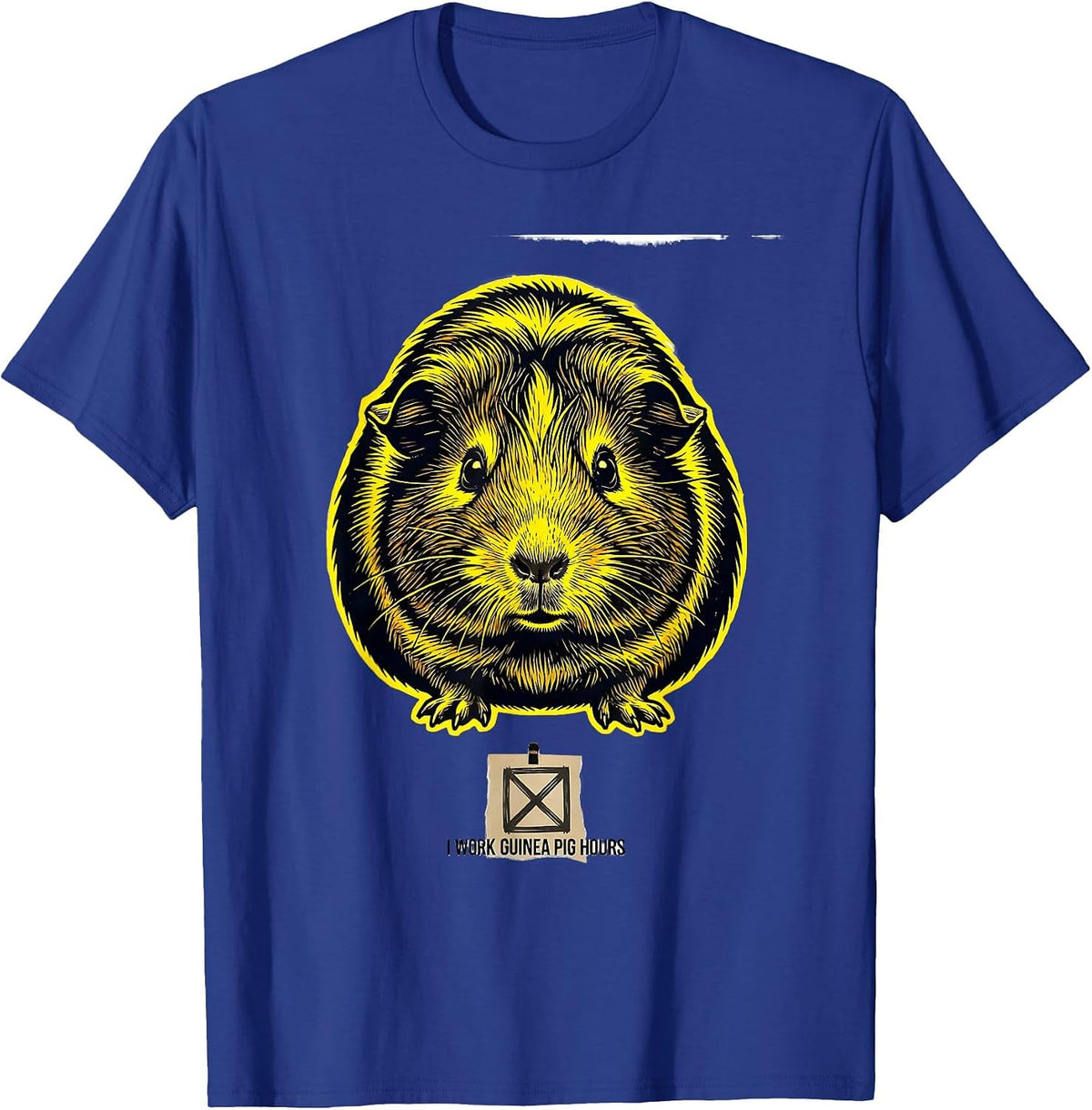 Men's I Work Guinea Pig Hours Funny Guinea Pig Lover Gift T-Shirt - Royal Blue