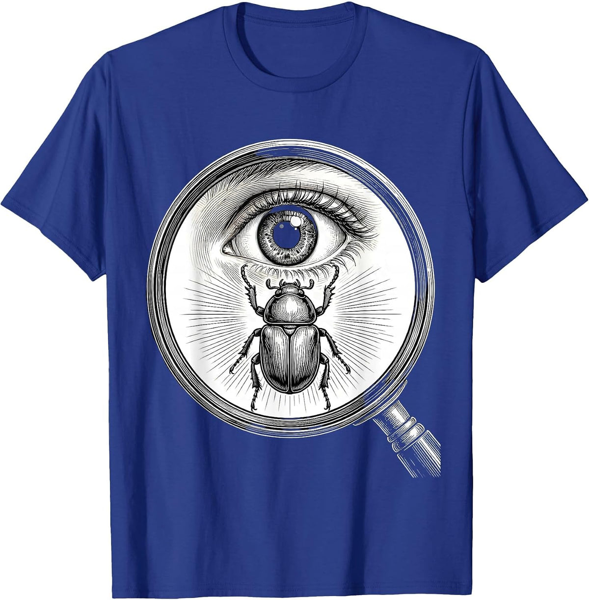 Men's Autism Awareness Child With Magnifying Glass Bug T-Shirt - Royal Blue