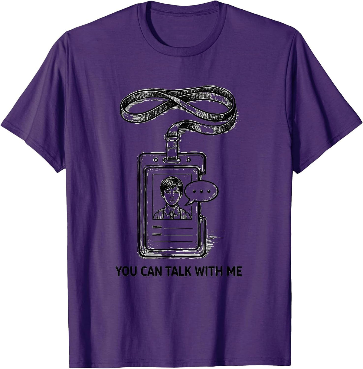 Men's You Can Talk With Me Groovy Retro School Counselor T-Shirt - Purple