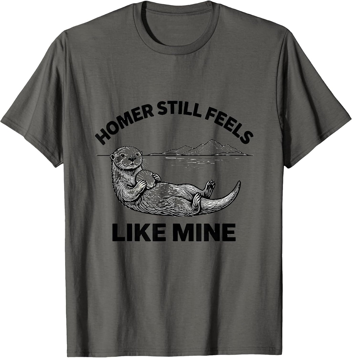 Men's Homer Still Feels Like Mine Vintage Alaska Wildlife Souvenir T-Shirt - Asphalt Grey