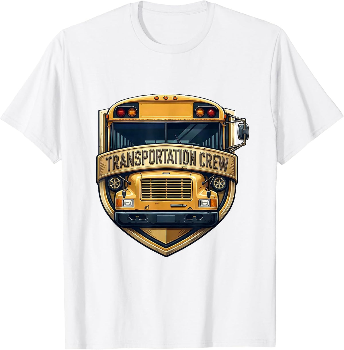 Men's Transportation Crew School Bus Driver Transportation Staff T-Shirt - White
