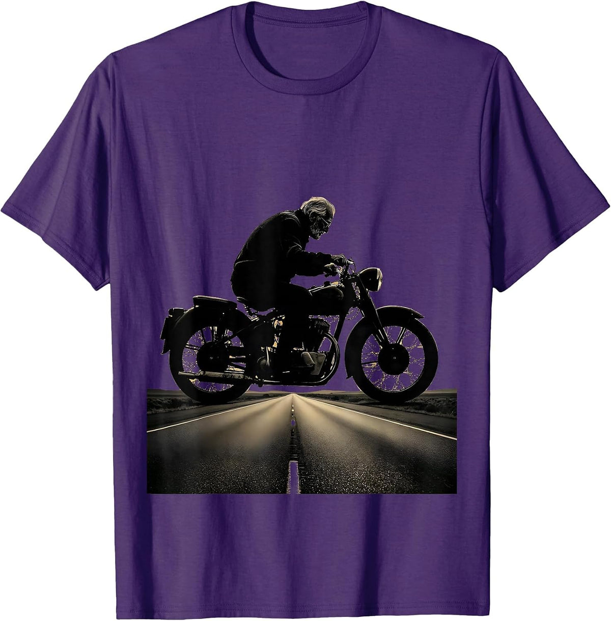 Grandpa Vintage Motorcycle Highway Rider Graphic T-Shirt - Purple