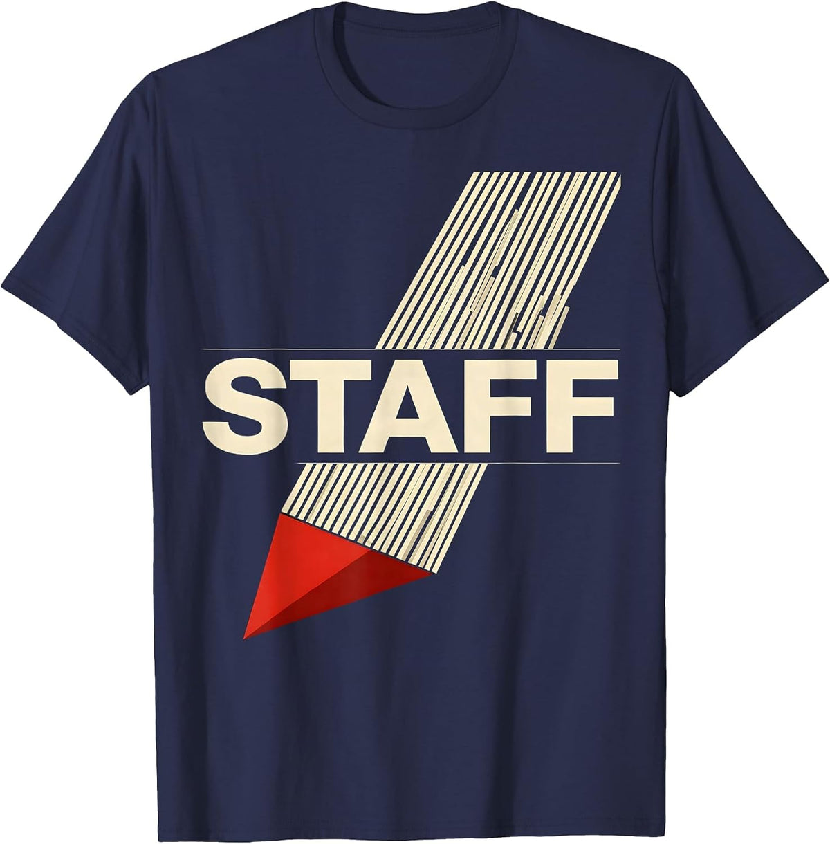 Men's STAFF Bold Security Guard Sheriff Costume Novelty T-Shirt - Navy Blue