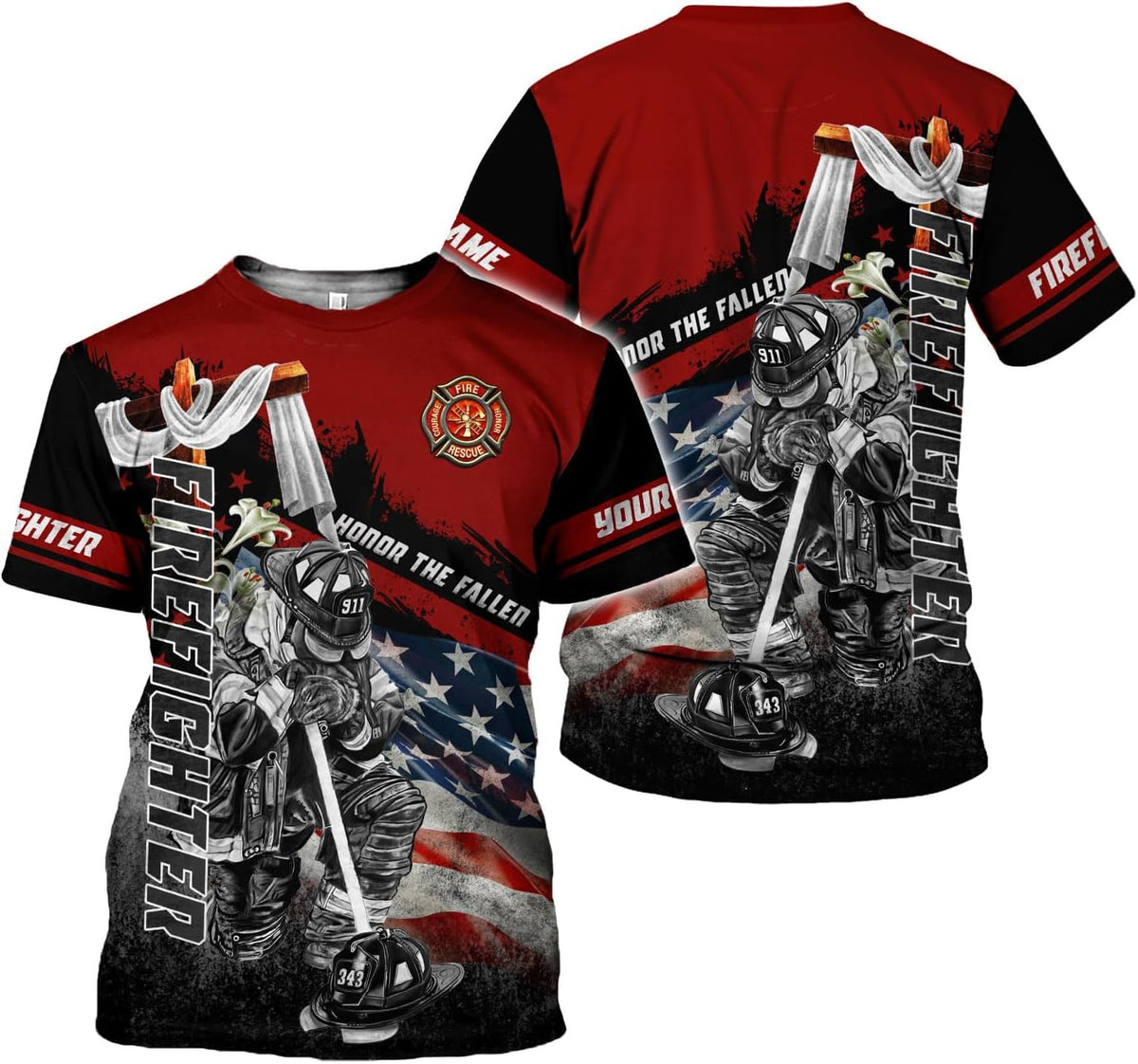 Personalized Firefighter Shirt for Man Women,Custom Firefighter 3D Shirt, Firefighter Tshirt, Firefighter Shirt Gift Fire