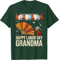 Men's Happy Labor Day Grandma Patriotic Americana Celebration T-Shirt - Dark Green