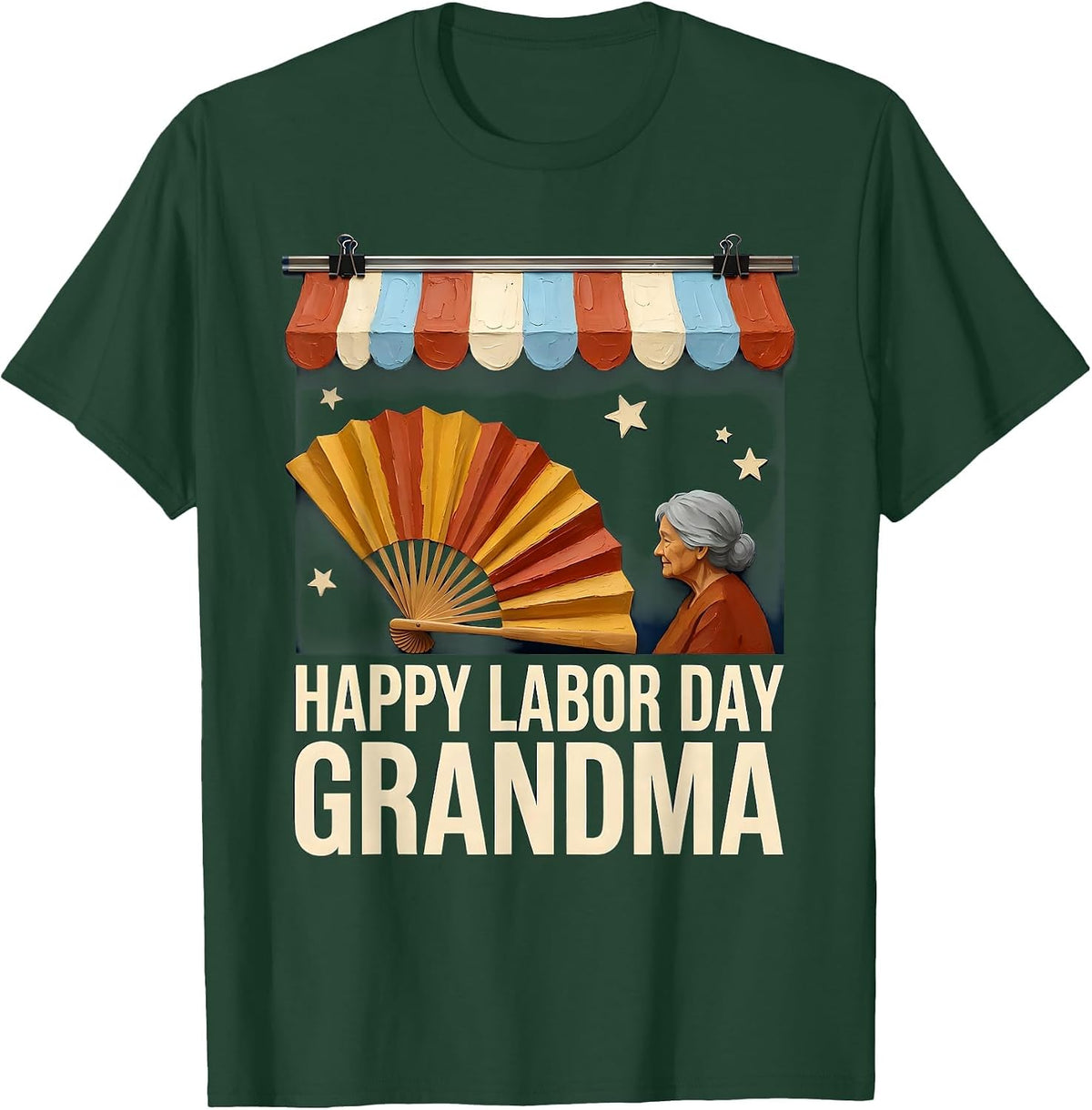 Men's Happy Labor Day Grandma Patriotic Americana Celebration T-Shirt - Dark Green