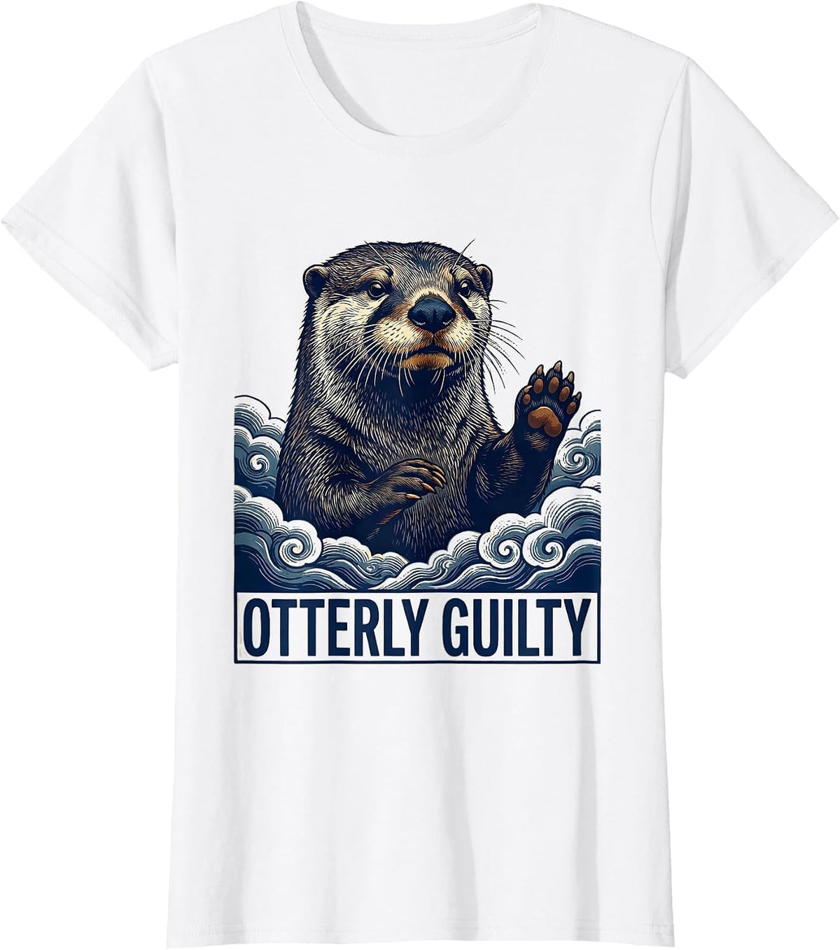 Women's Otterly Guilty Funny Otter Lover Gift for Otter Enthusiasts T-Shirt - White