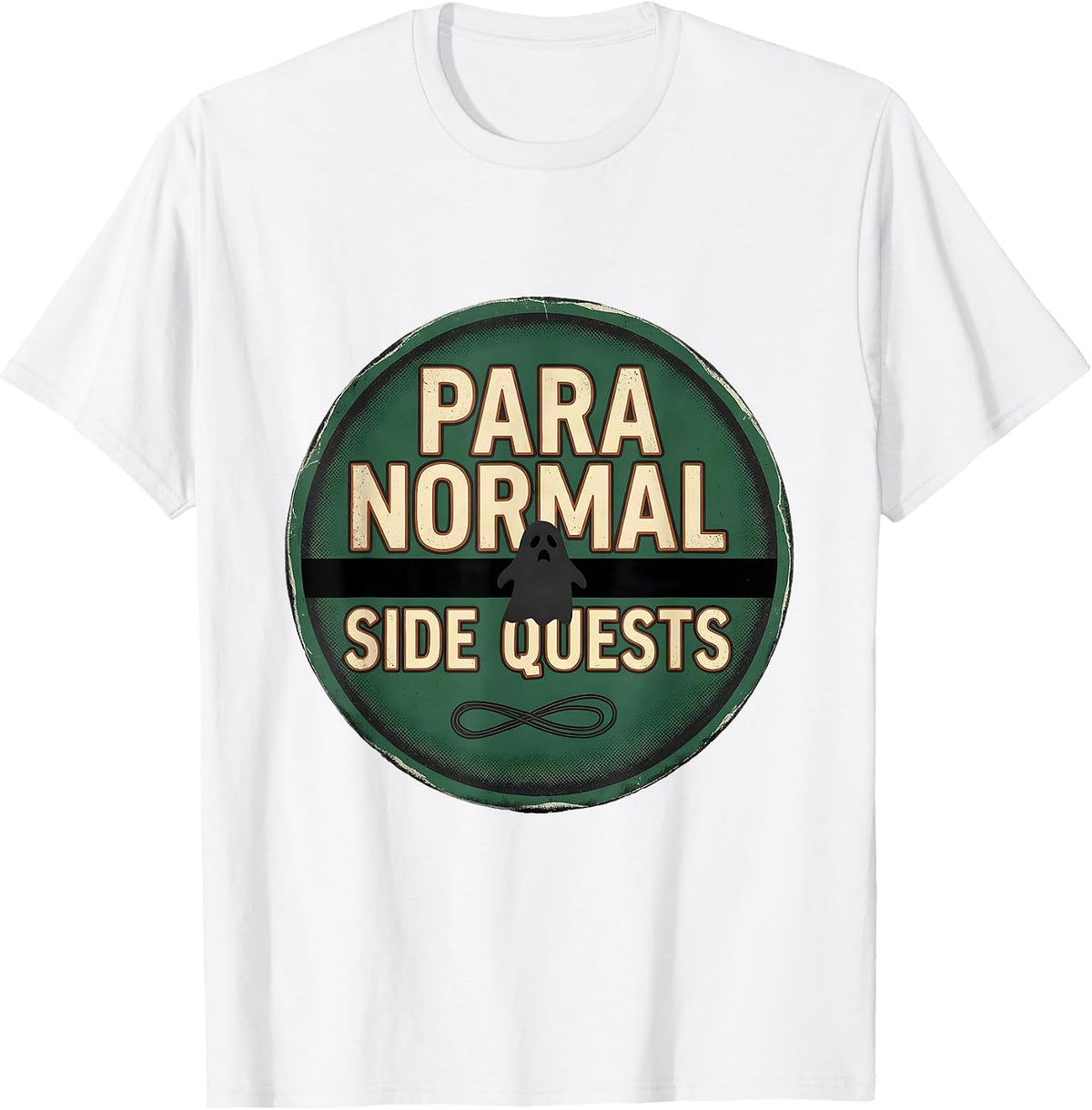 Men's Para Normal Side Quests Vintage Ghost Para Teacher Halloween T-Shirt - White