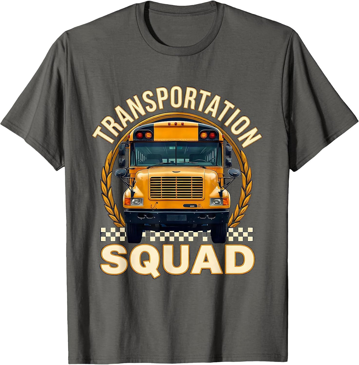 Transportation Squad School Bus Driver Back To School T-Shirt - Asphalt Grey