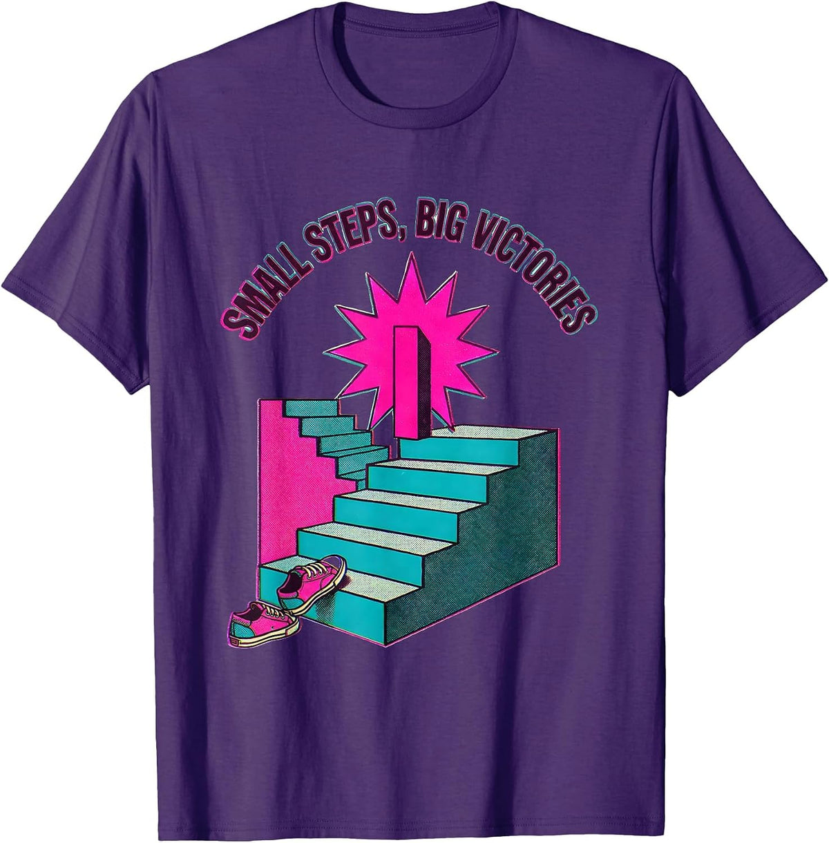 Men's Small Steps Big Victories Special Education Teacher T-Shirt - Purple