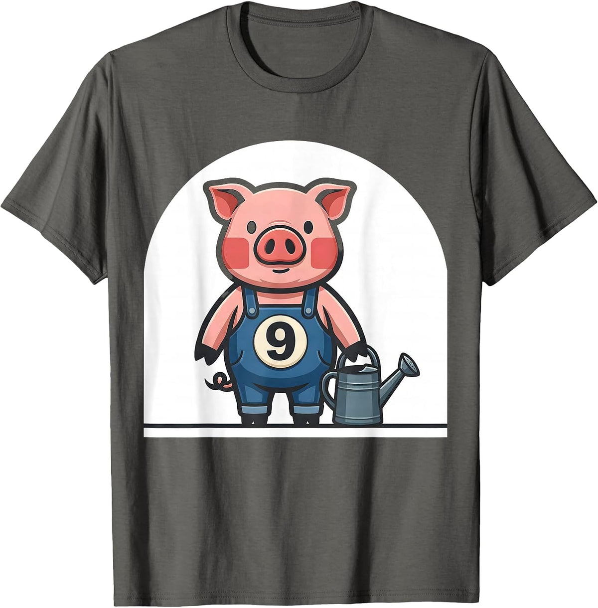 9 Funny Pig Lover Halloween Costume Novelty Humor T-Shirt - Asphalt Grey