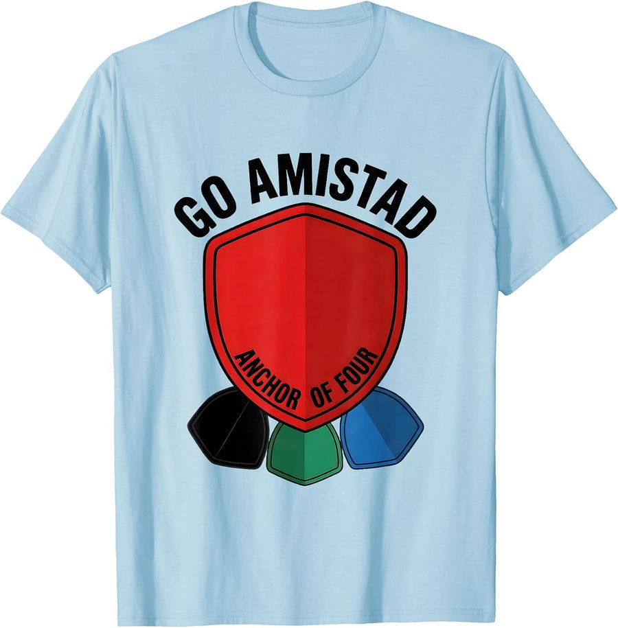 Men's Go Amistad Anchor of Four Teachers Students School Spirit T-Shirt - Baby Blue