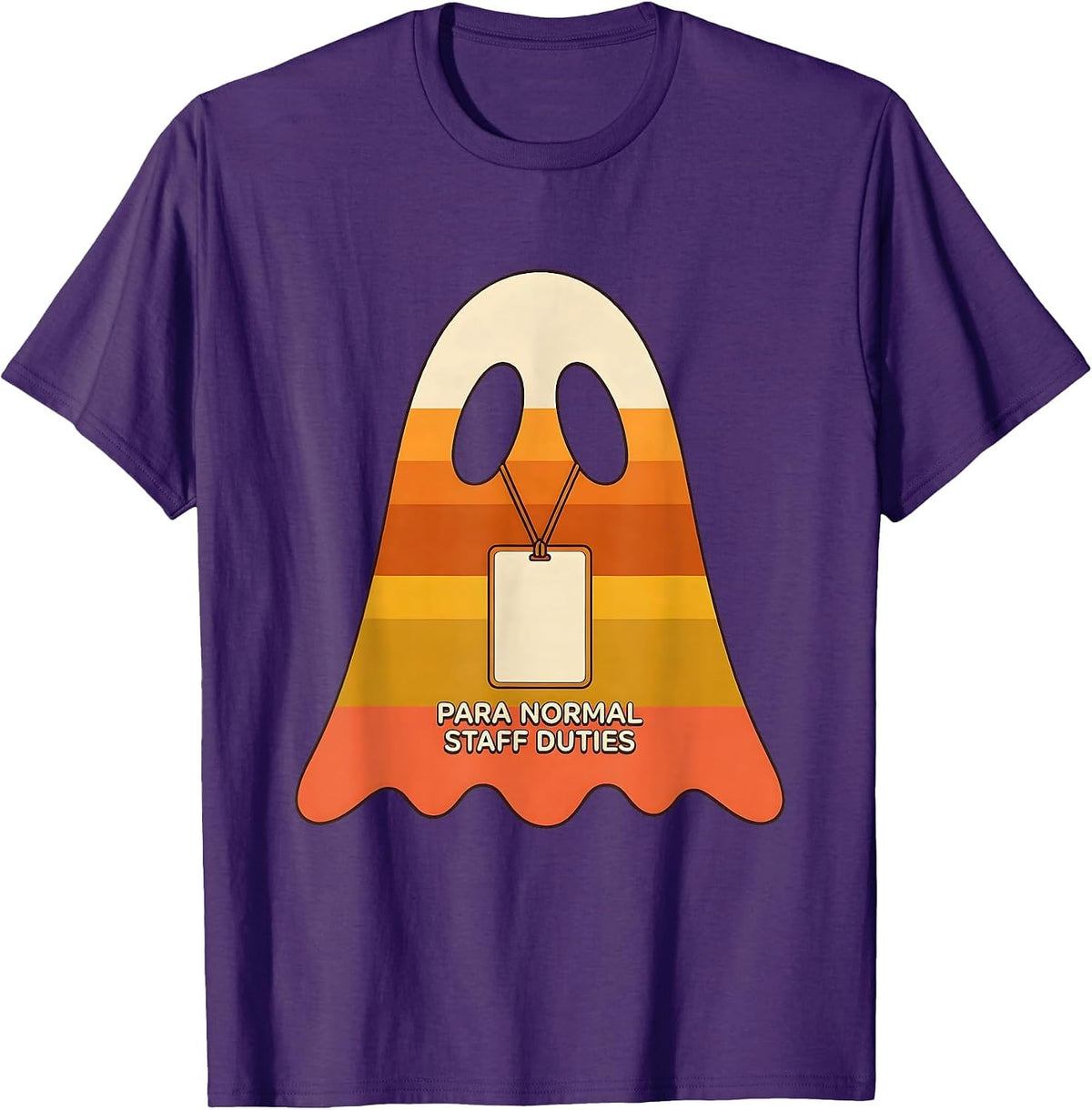 Men's Para Normal Staff Duties Retro 70s Paraeducator Halloween T-Shirt - Purple