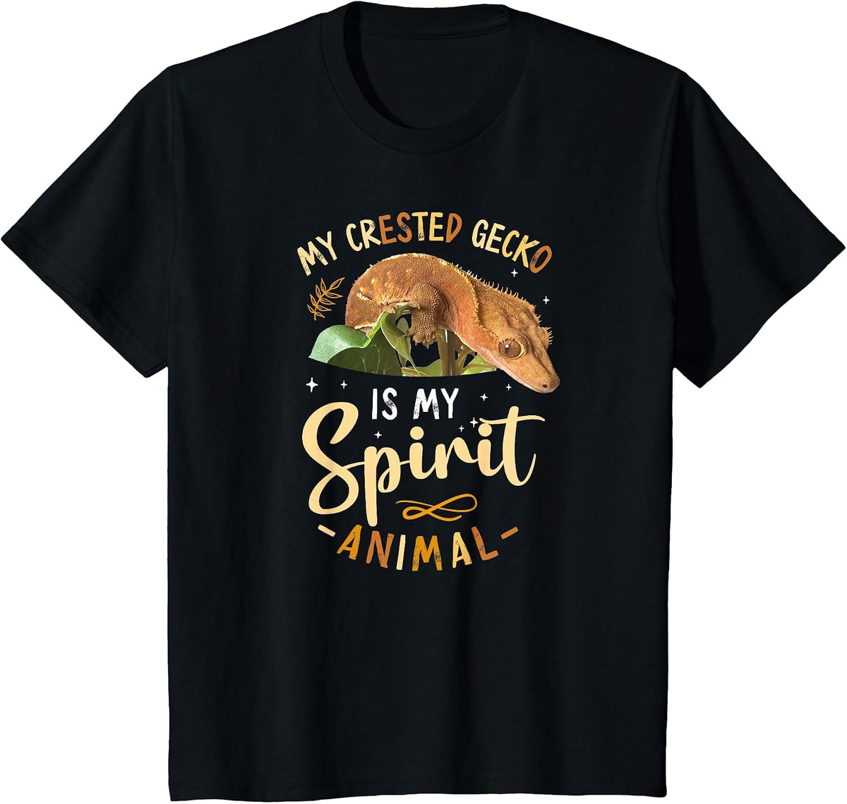 My Crested Gecko is My Spirit Animal T-Shirt - Black
