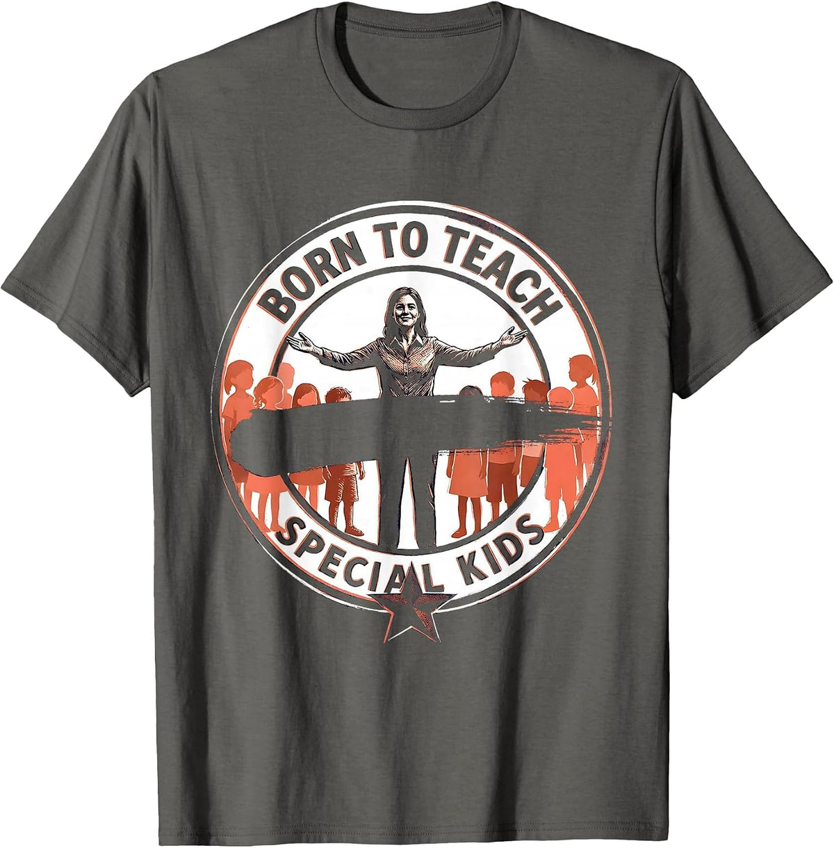 Born to Teach Special Kids Sped Teacher Design T-Shirt - Asphalt Grey