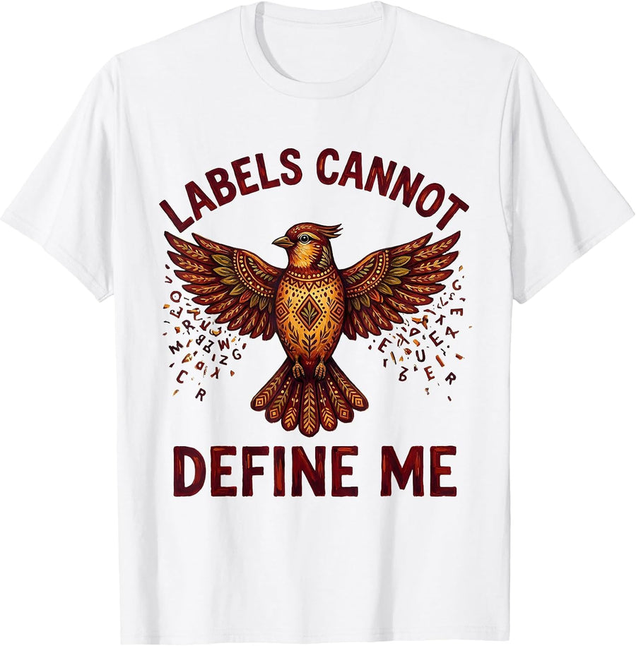 Men's Labels Cannot Define Me Dyslexia Awareness Design T-Shirt - White
