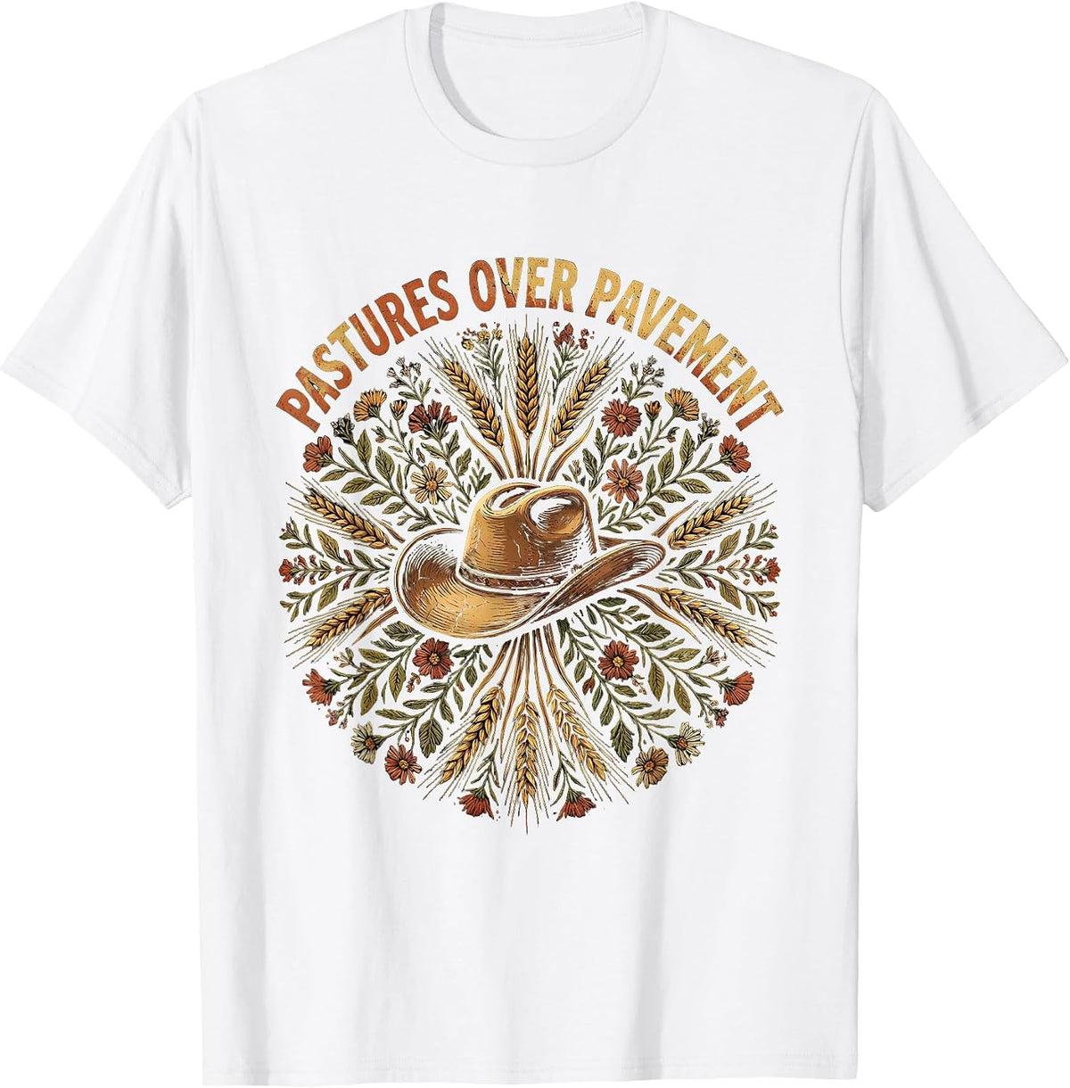 Men's Pastures Over Pavement Country Life Design T-Shirt - White