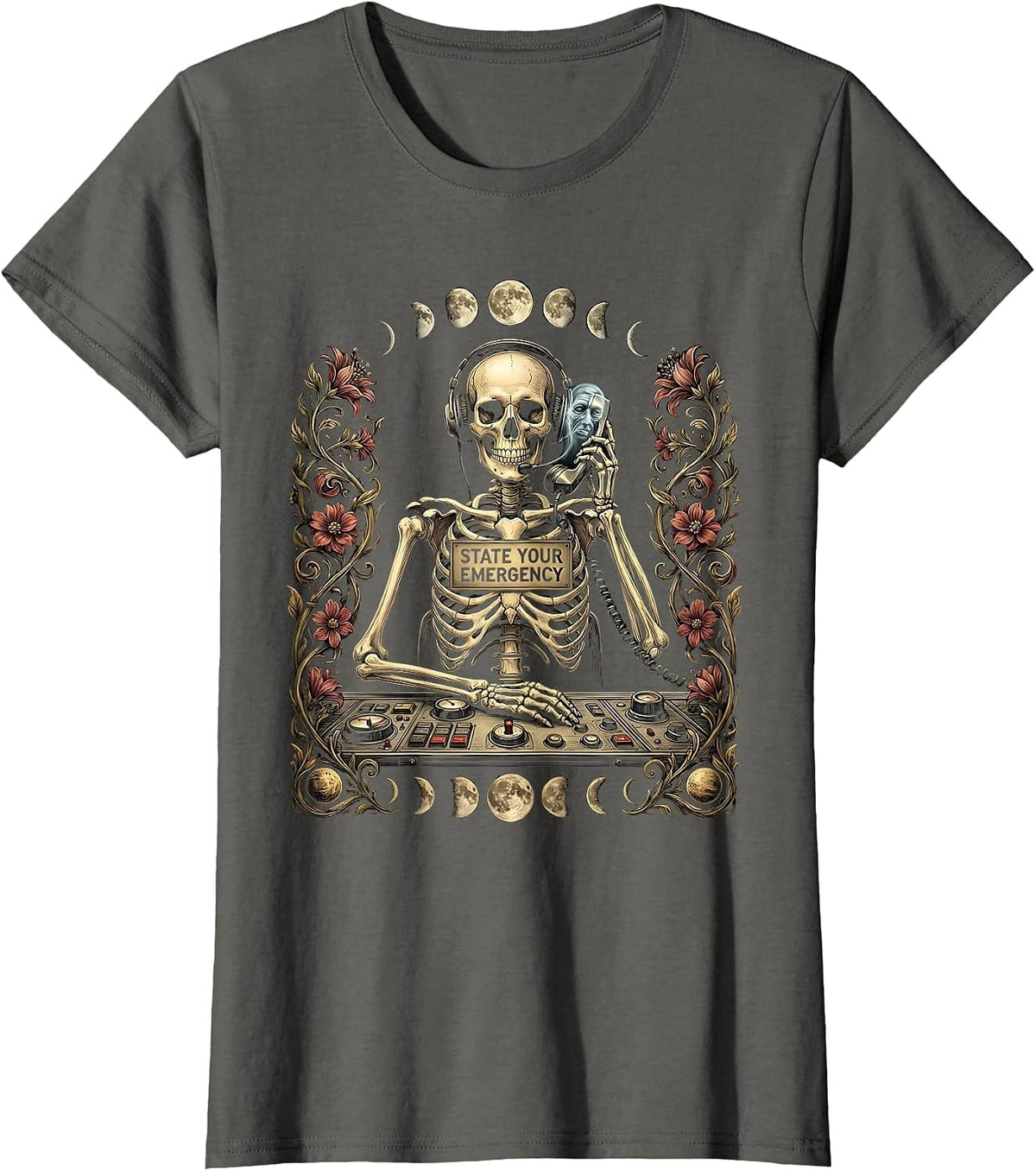 Women's State Your Emergency Halloween Dispatcher Emergency Services T-Shirt - Asphalt Grey