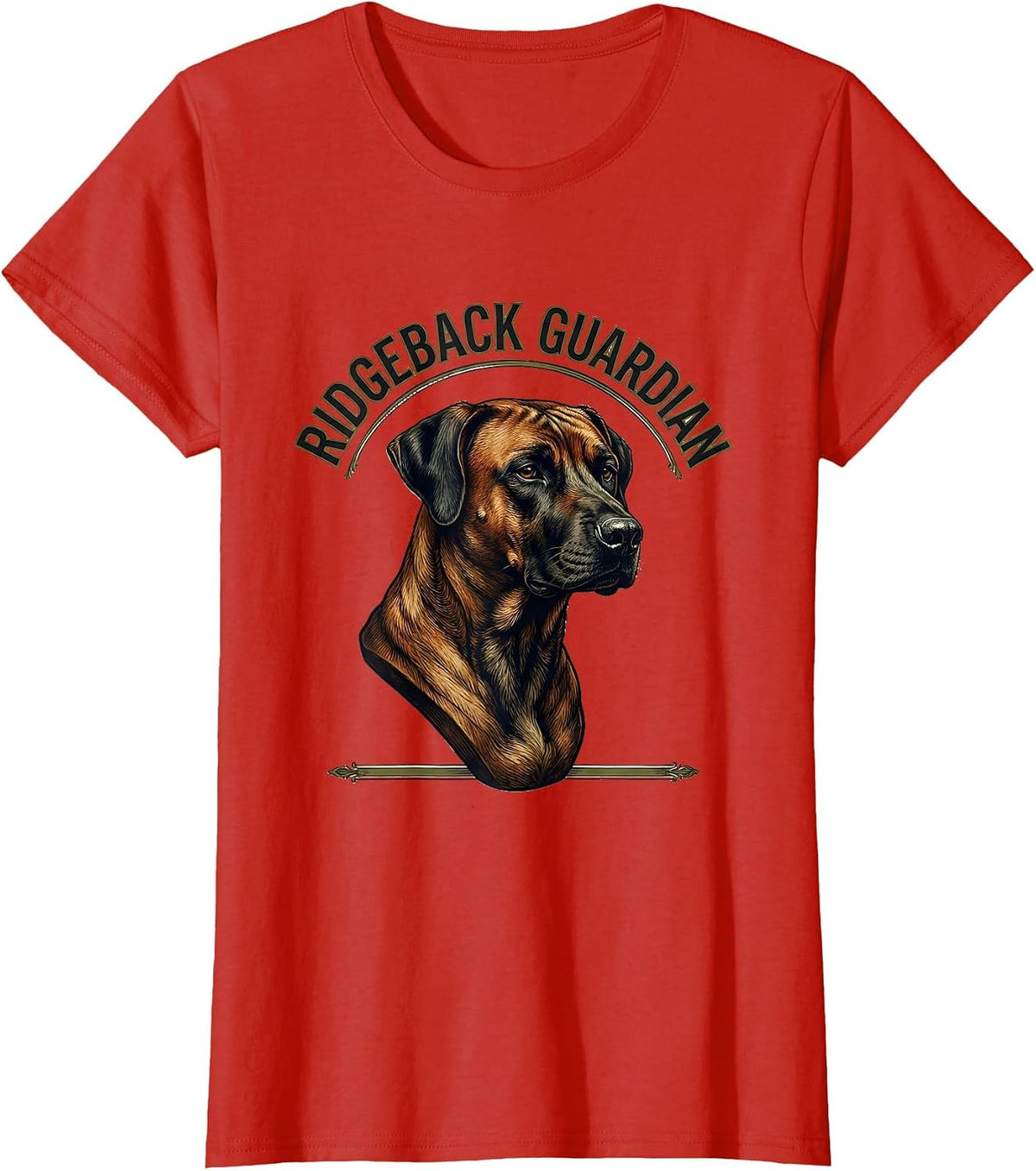 Women's Ridgeback Guardian Vintage Rhodesian Ridgeback Dog Lover T-Shirt - Red