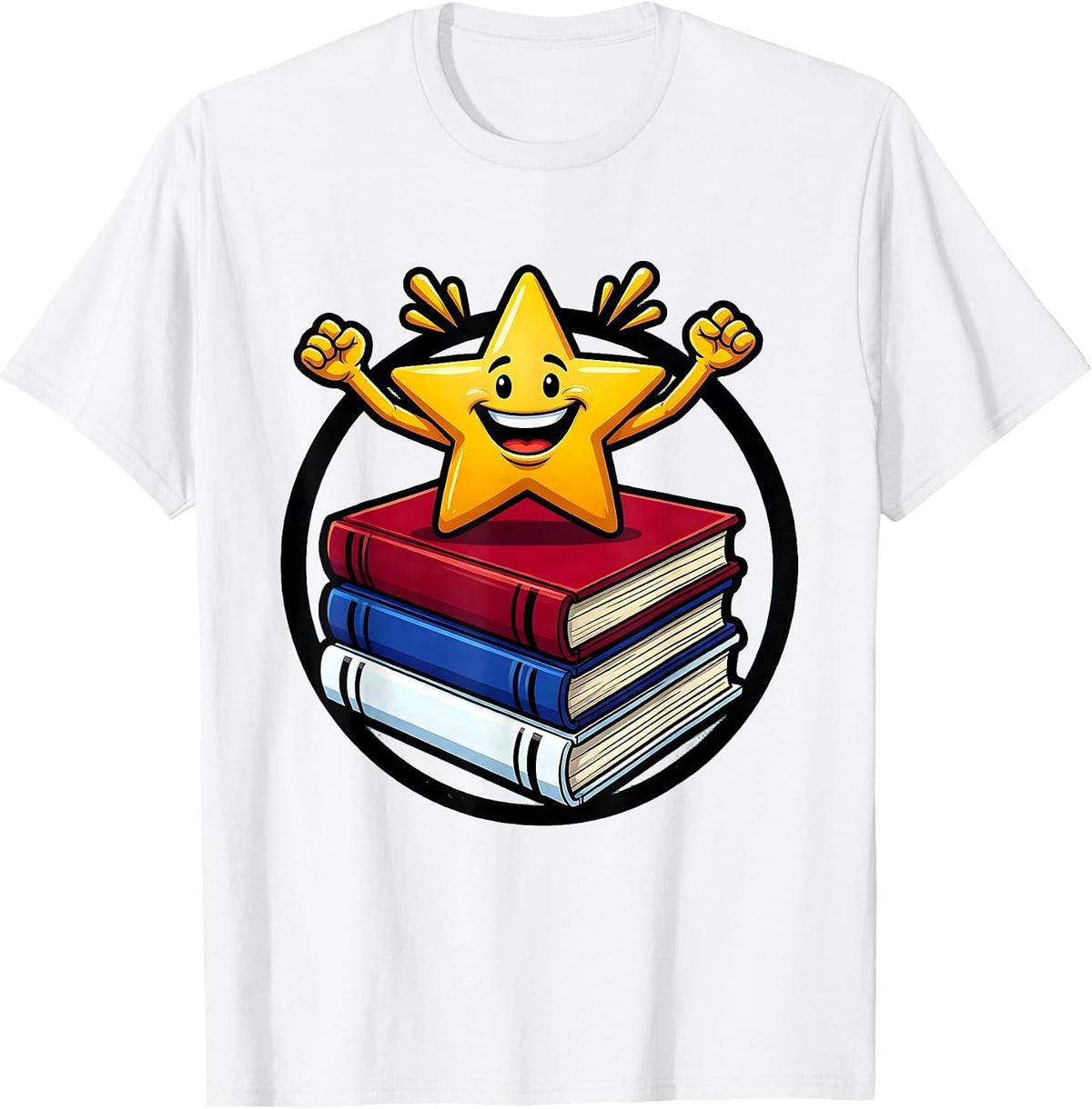 Men's Special Education Teacher Star Books Graphic T-Shirt - White