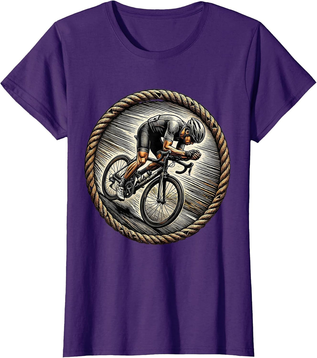 Women's Downhill Cyclist Speed Rush Graphic Tee T-Shirt - Purple