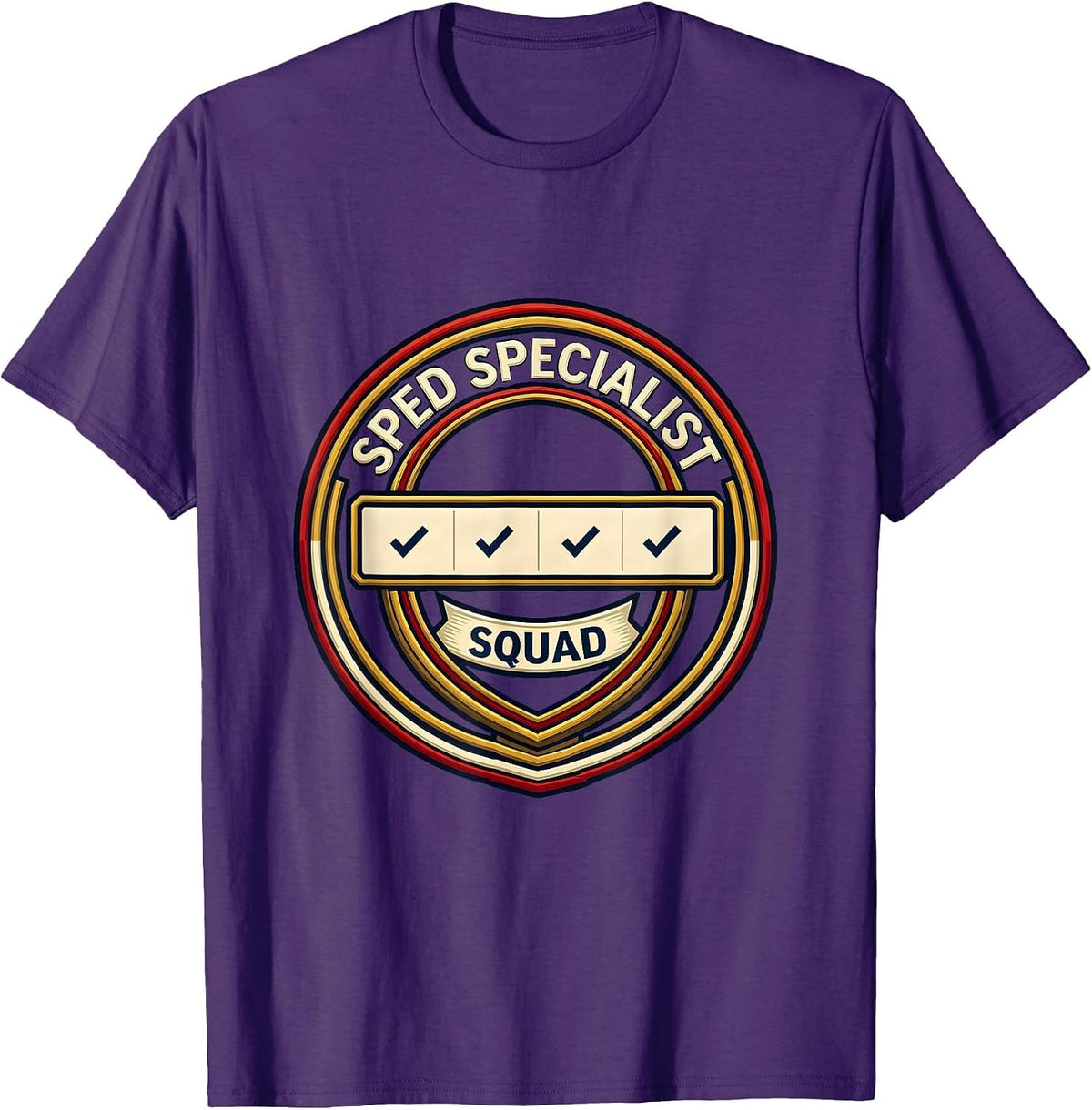 SPED Specialist Squad Special Education Teacher Aide Crew T-Shirt - Purple